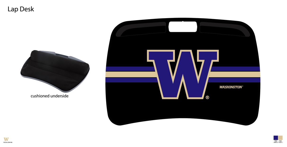 Washington Huskies NCAA Portable Lap Desk with Memory Foam