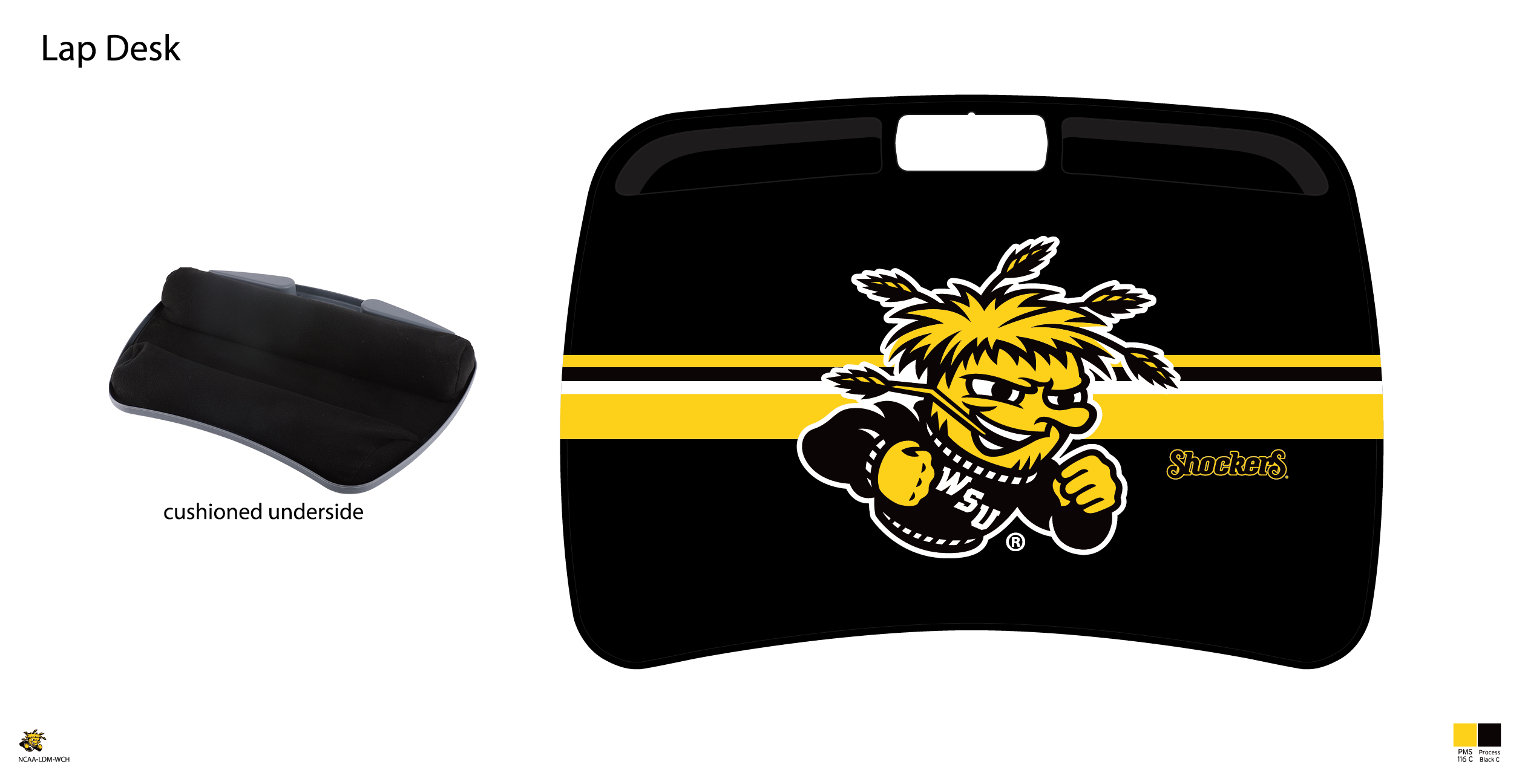 Wichita State Shockers NCAA Portable Lap Desk with Memory Foam