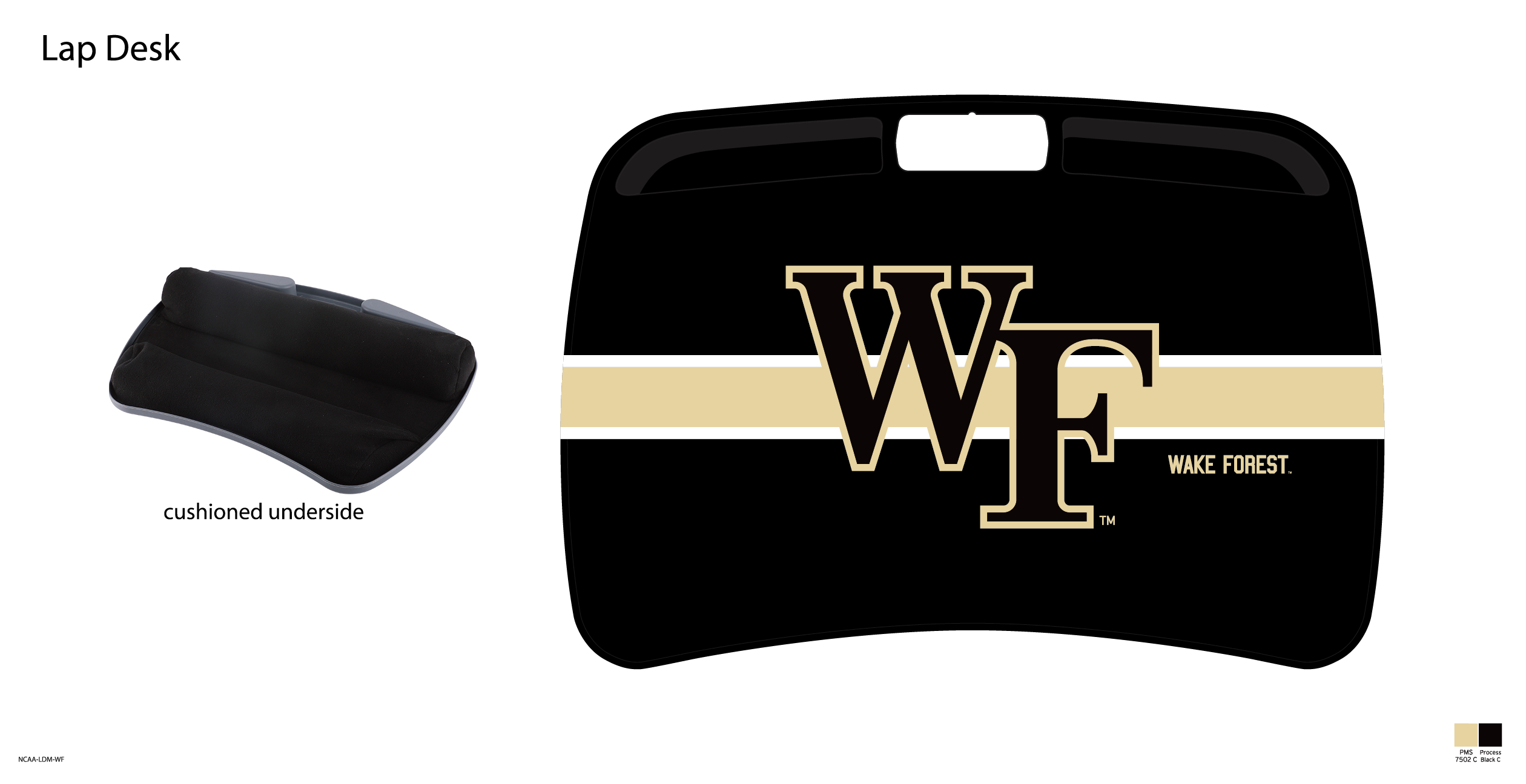 Wake Forest Demon Deacons NCAA Portable Lap Desk with Memory Foam