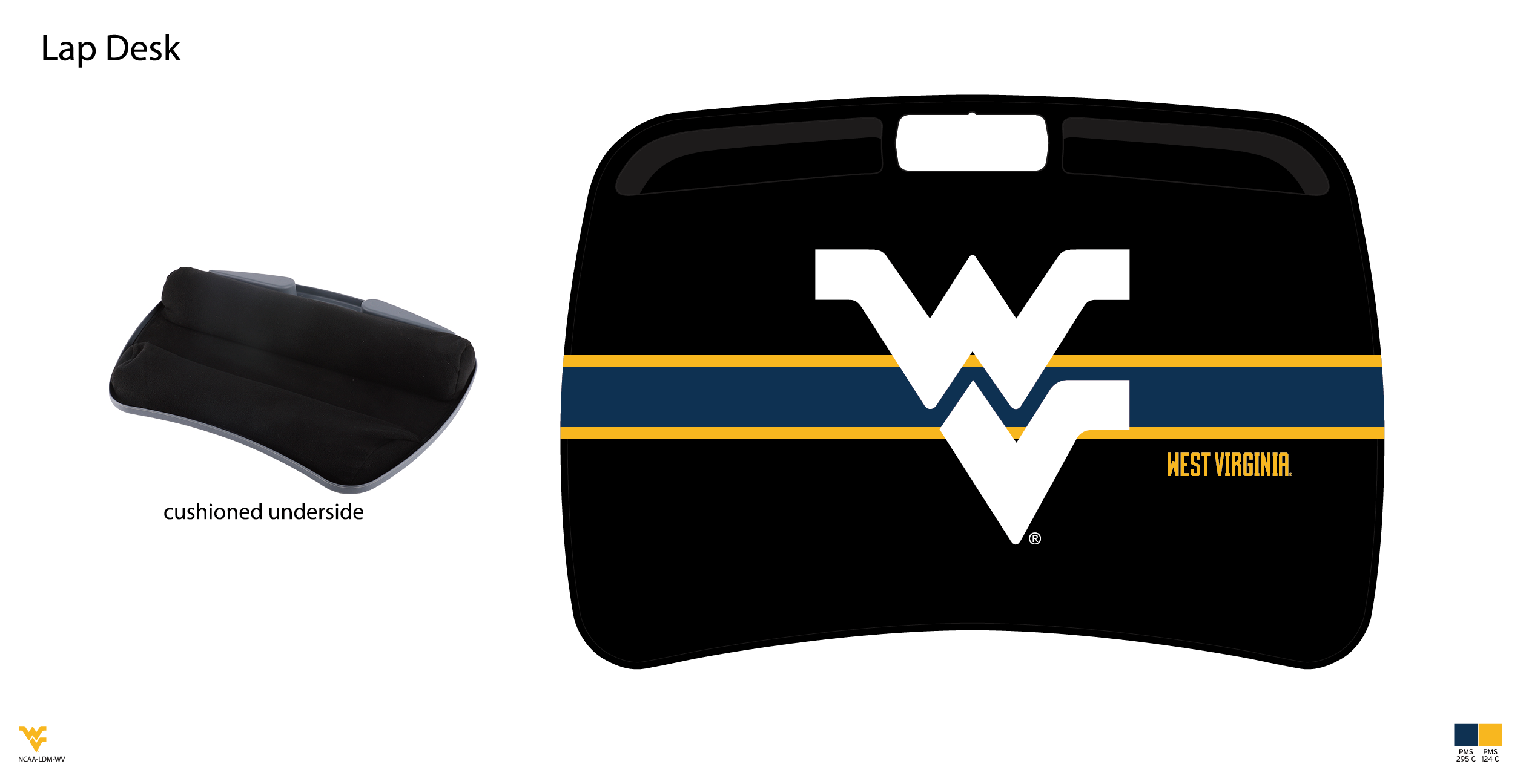 West Virginia Mountaineers NCAA Portable Lap Desk with Memory Foam