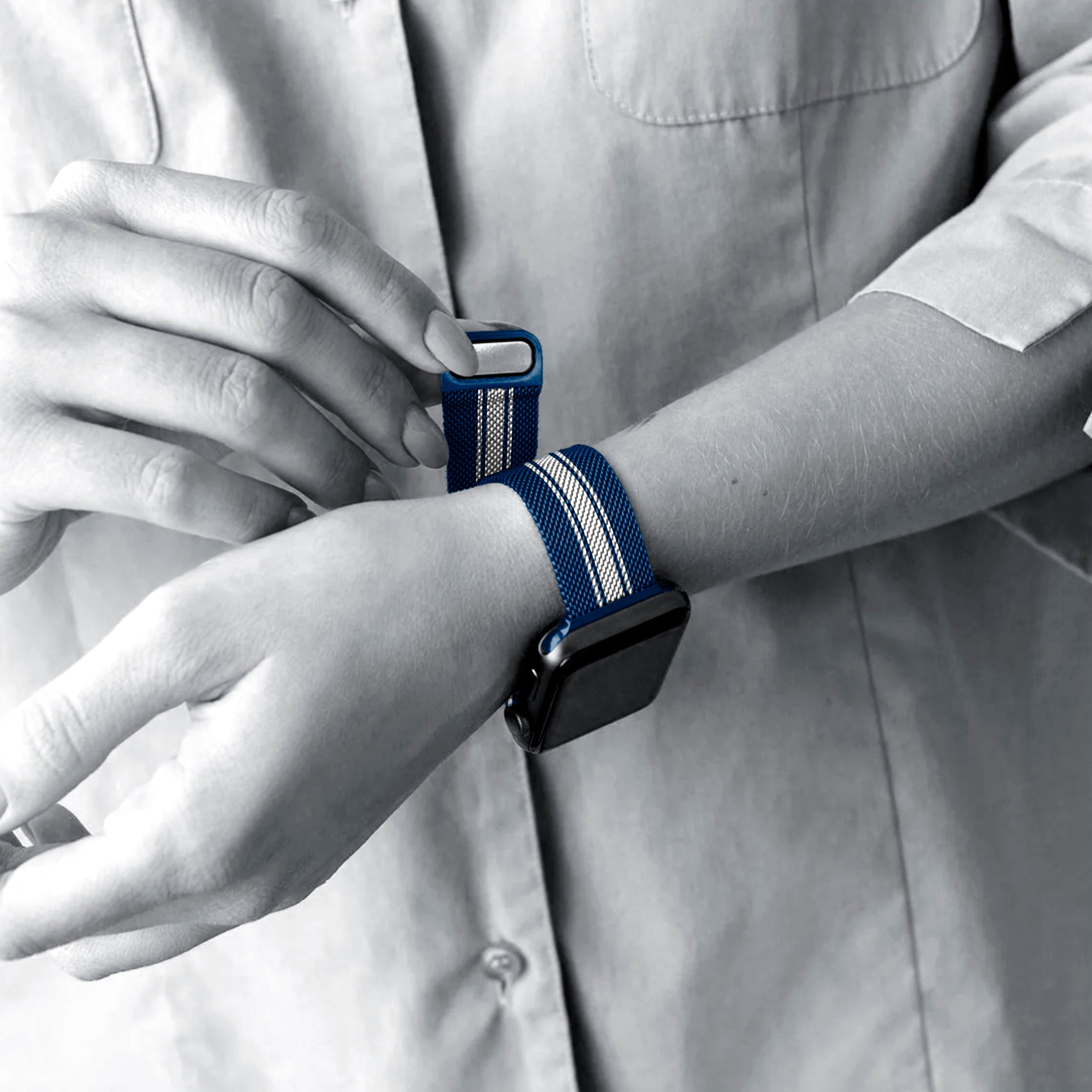 BYU Cougars NCAA Striped Metallic Watch Band (38mm)