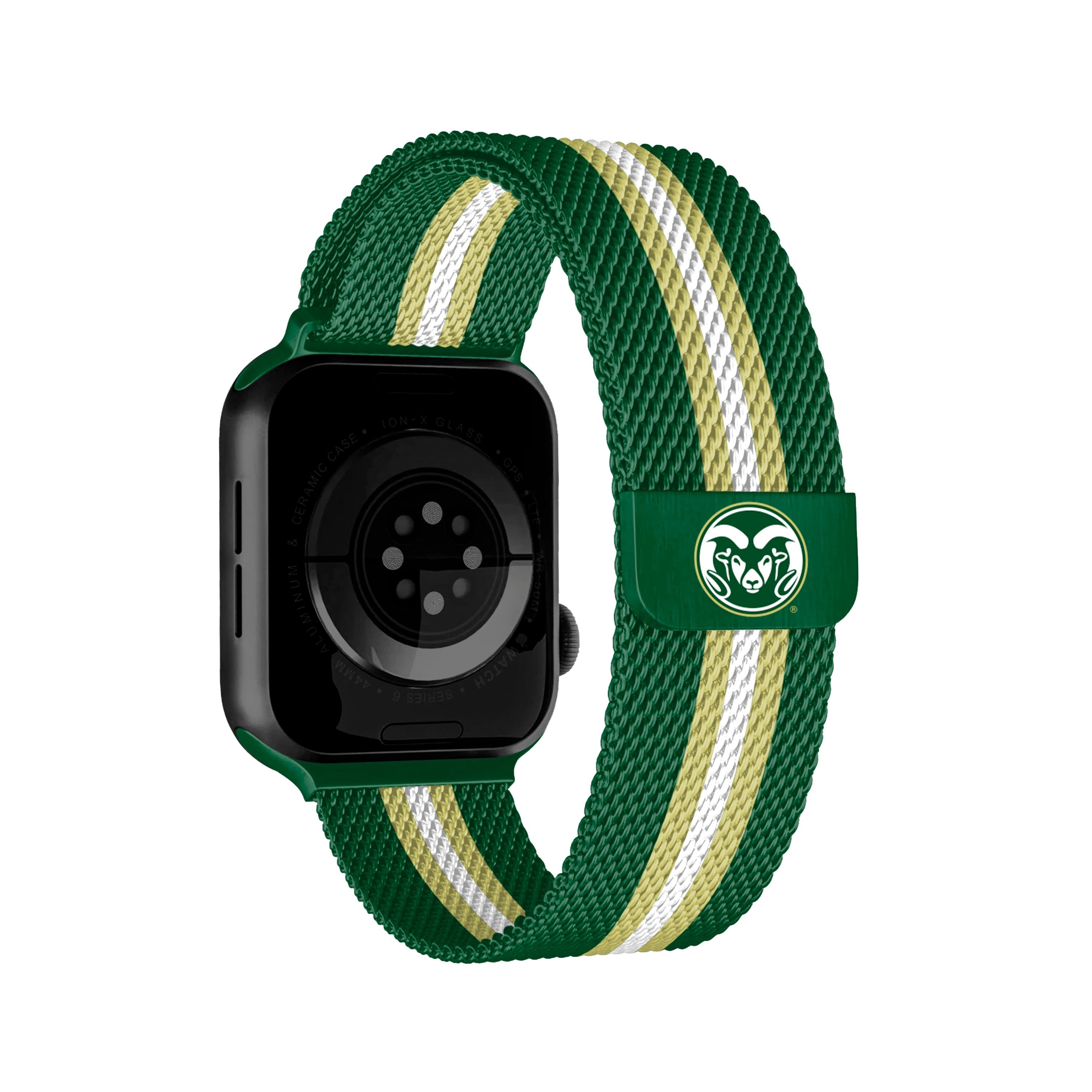 Colorado State Rams NCAA Striped Metallic Watch Band (38mm)