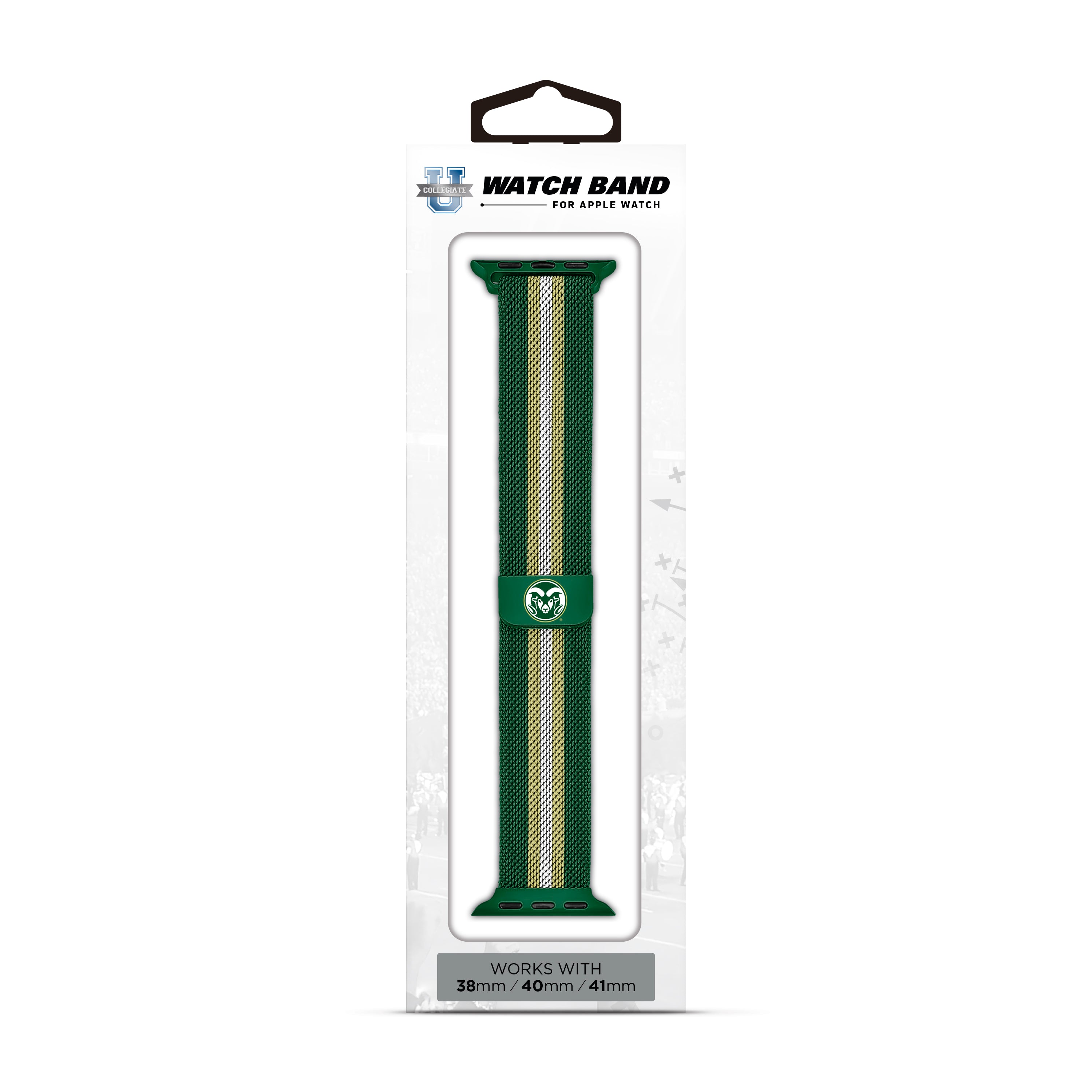 Colorado State Rams NCAA Striped Metallic Watch Band (38mm)