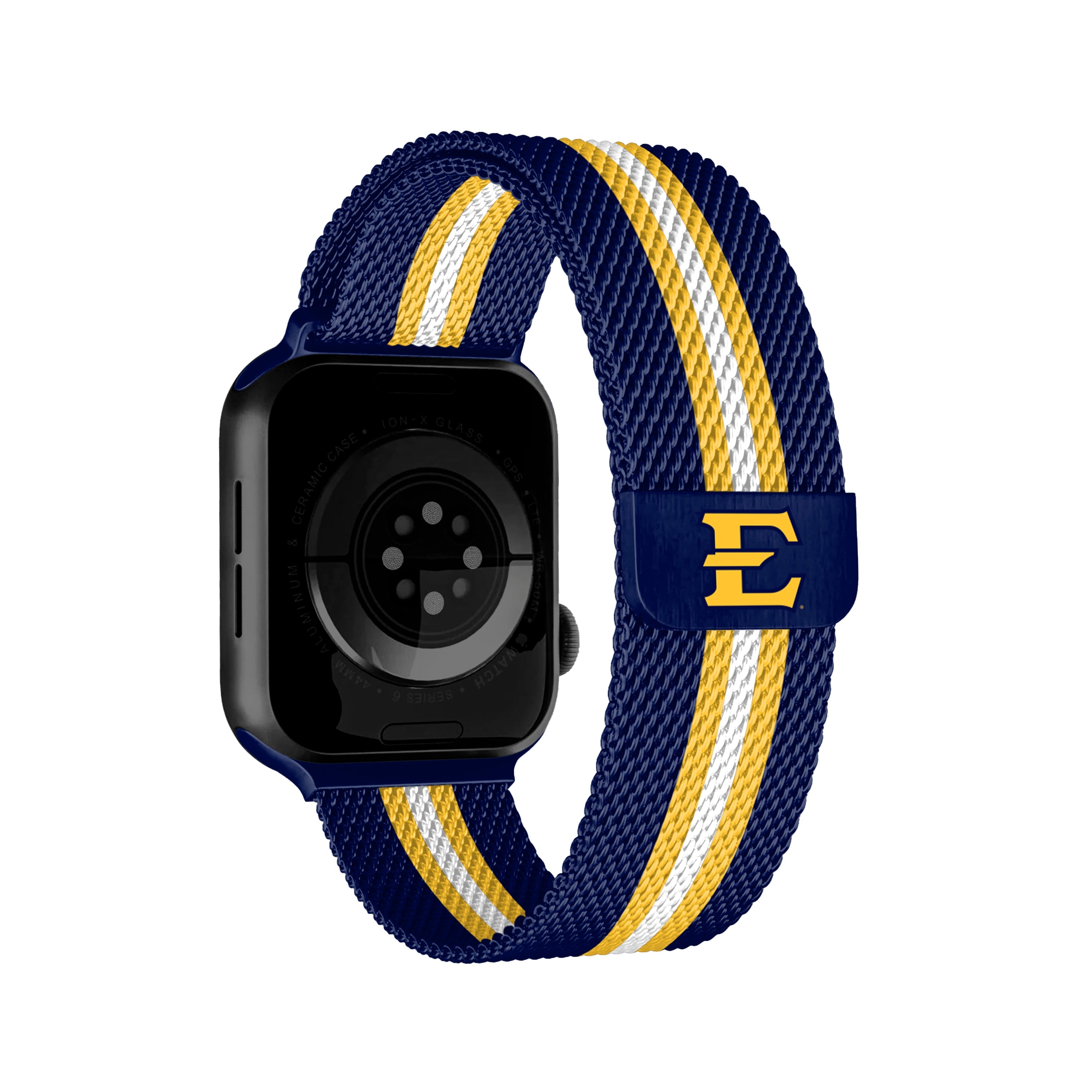 East Tennessee State NCAA Striped Metallic Watch Band (38mm)