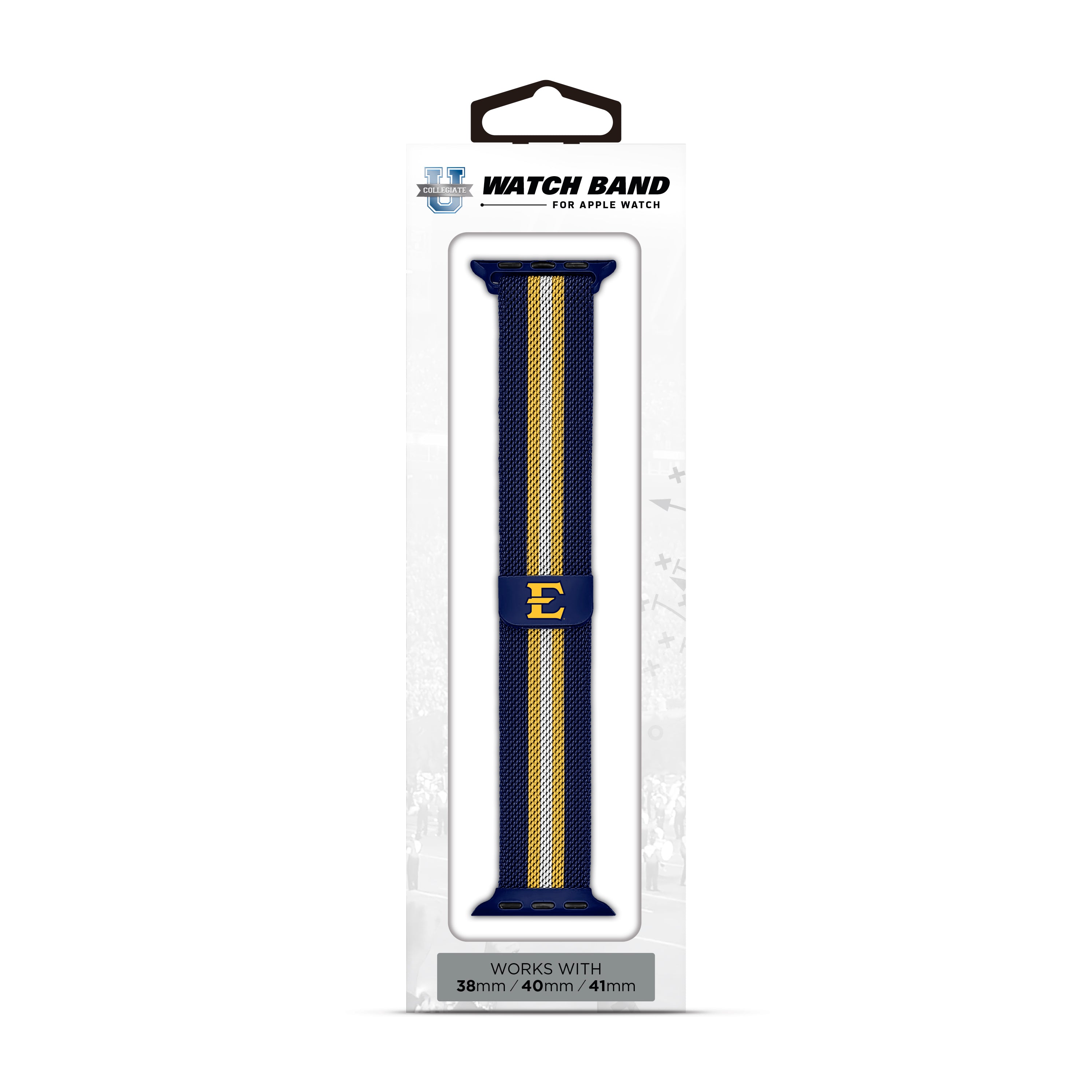 East Tennessee State NCAA Striped Metallic Watch Band (38mm)