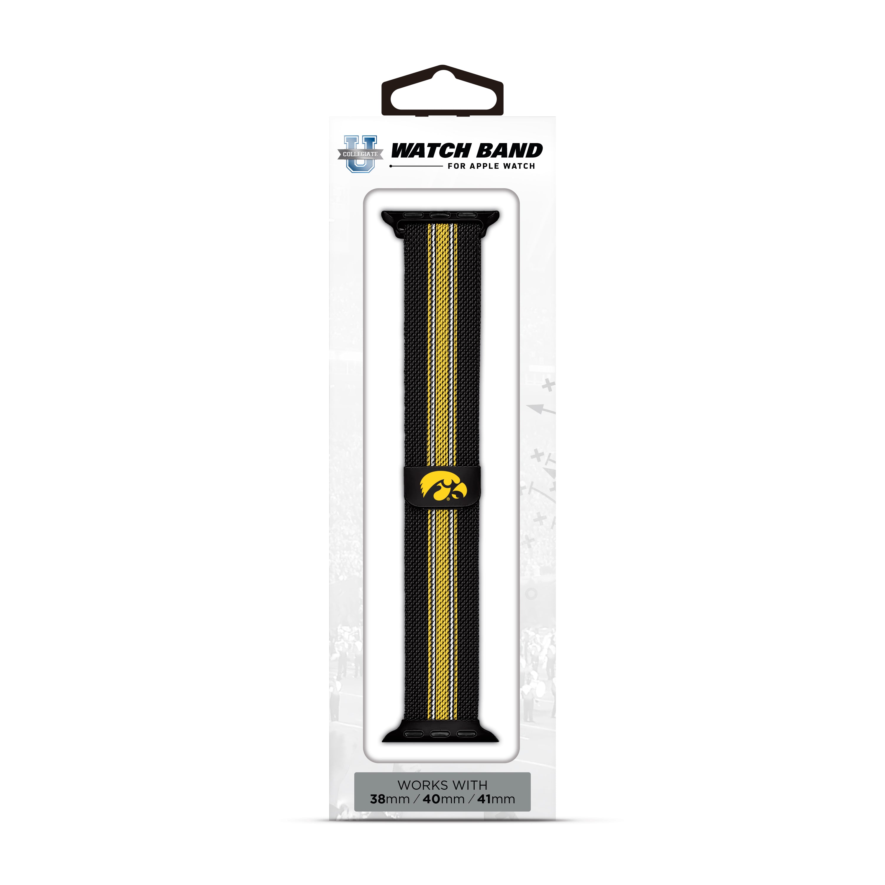 Iowa Hawkeyes NCAA Striped Metallic Watch Band (38mm)