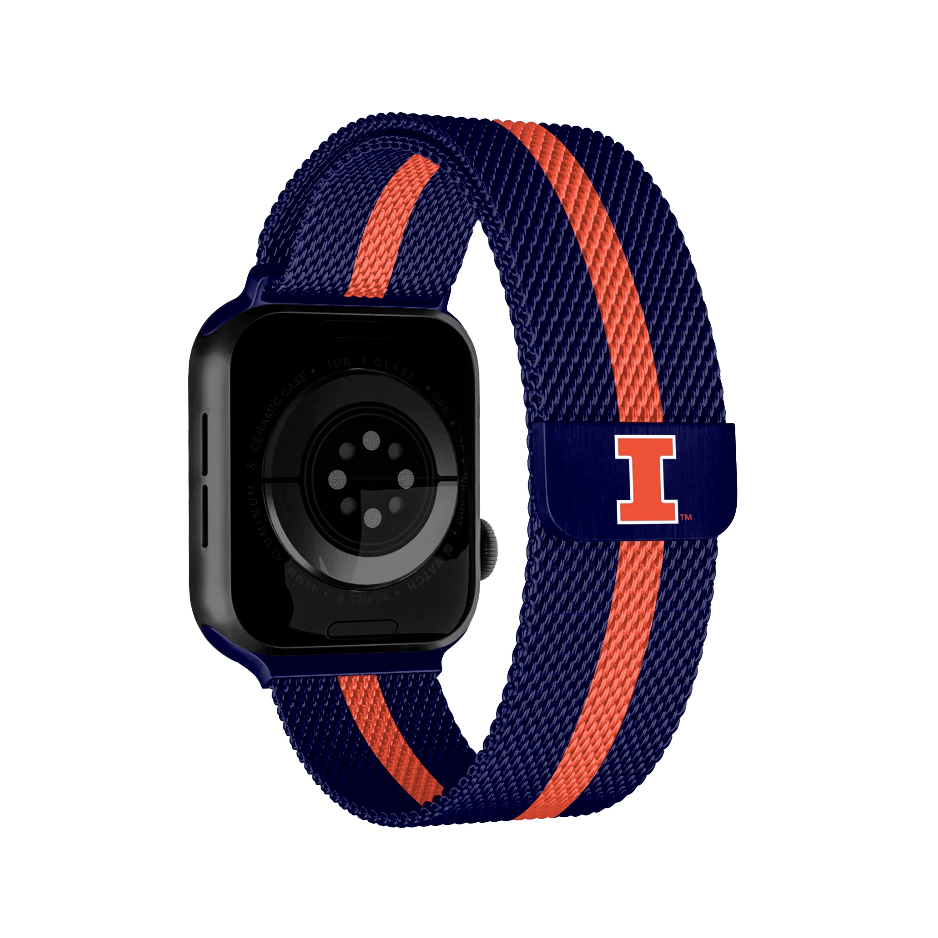 Illinois Fighting Illini NCAA Striped Metallic Watch Band (38mm)