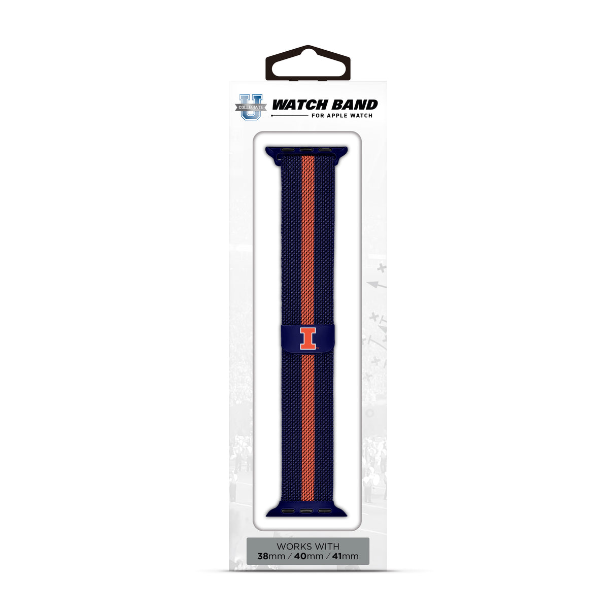 Illinois Fighting Illini NCAA Striped Metallic Watch Band (38mm)