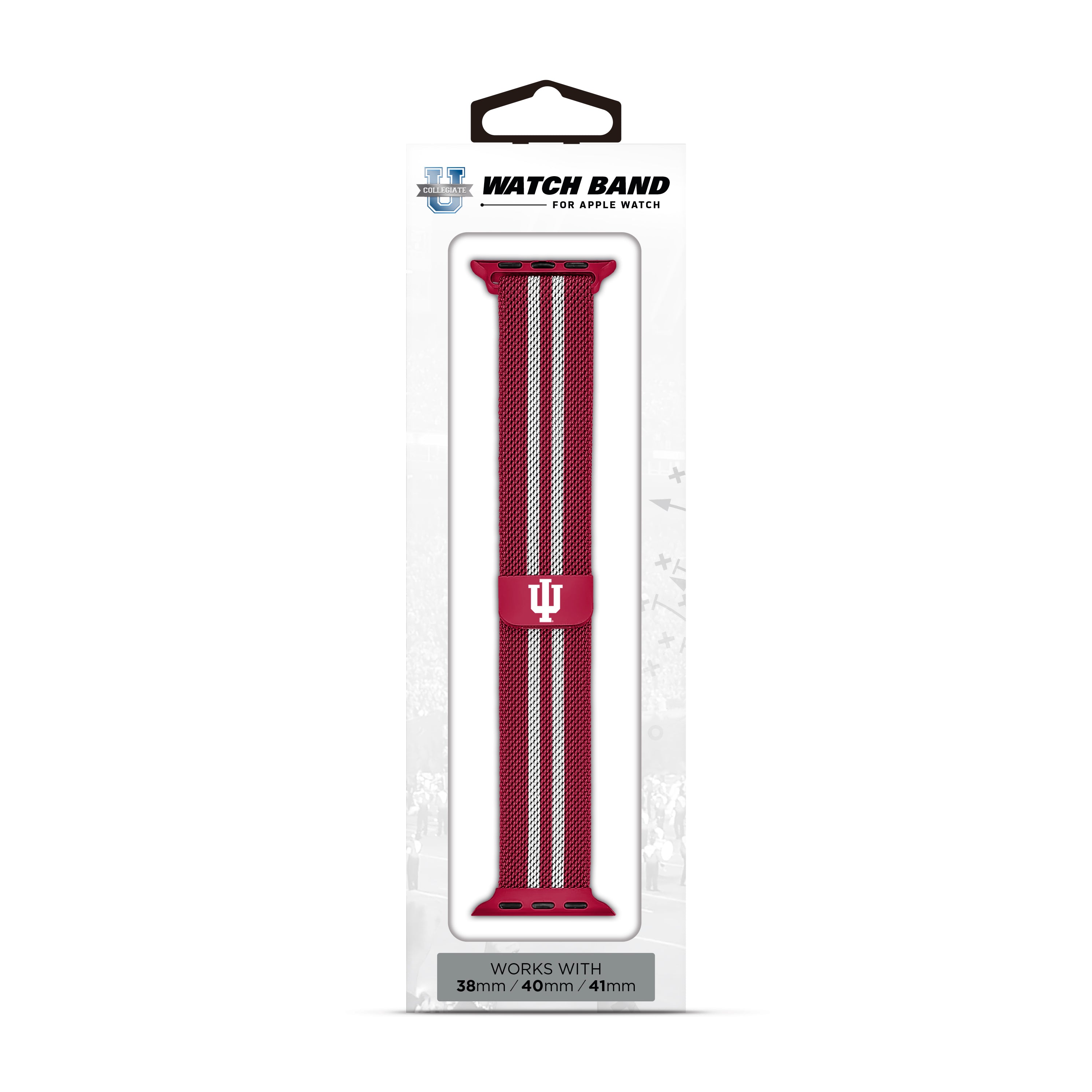 Indiana Hoosiers NCAA Striped Metallic Watch Band (38mm)