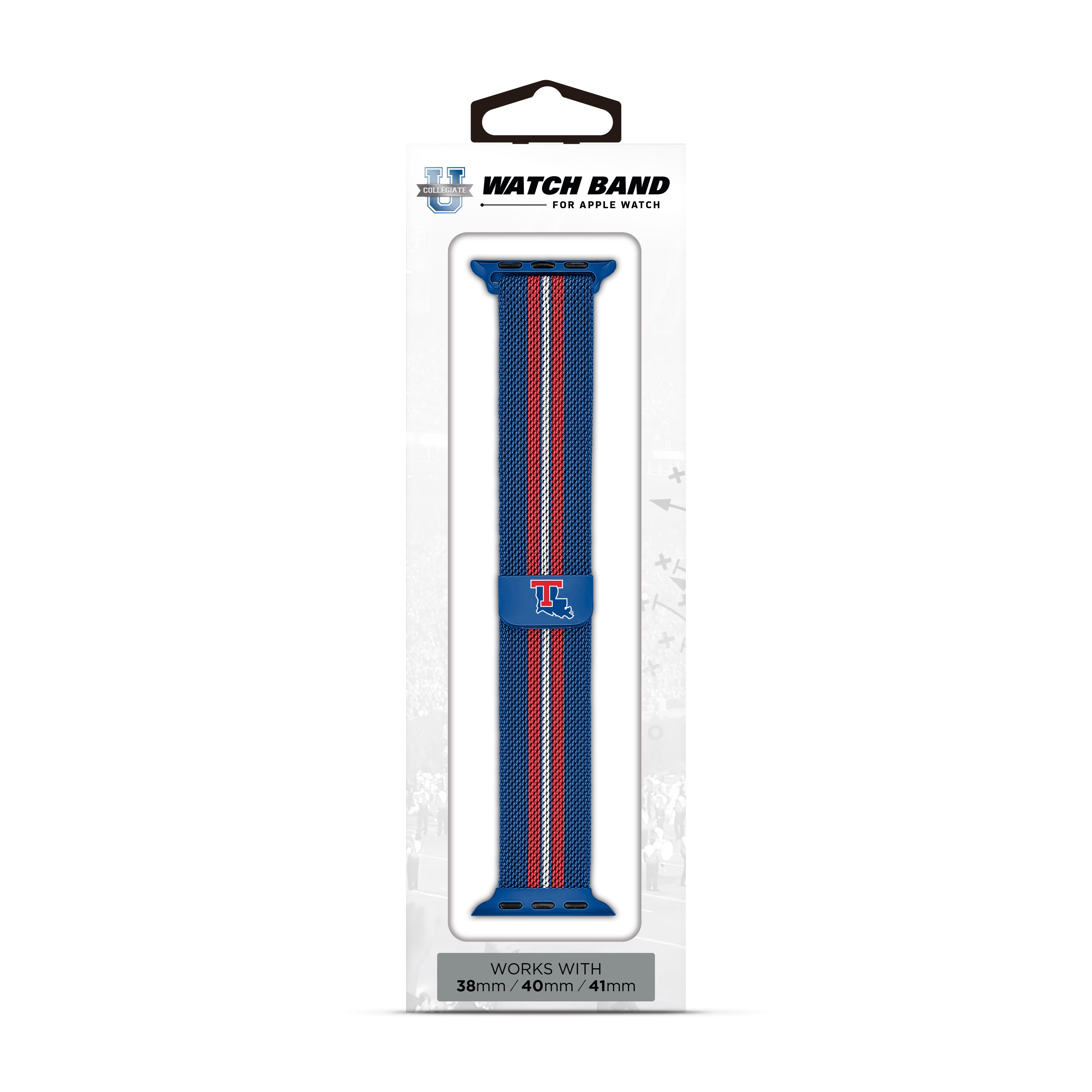 Louisiana Tech Bulldogs NCAA Striped Metallic Watch Band (38mm)