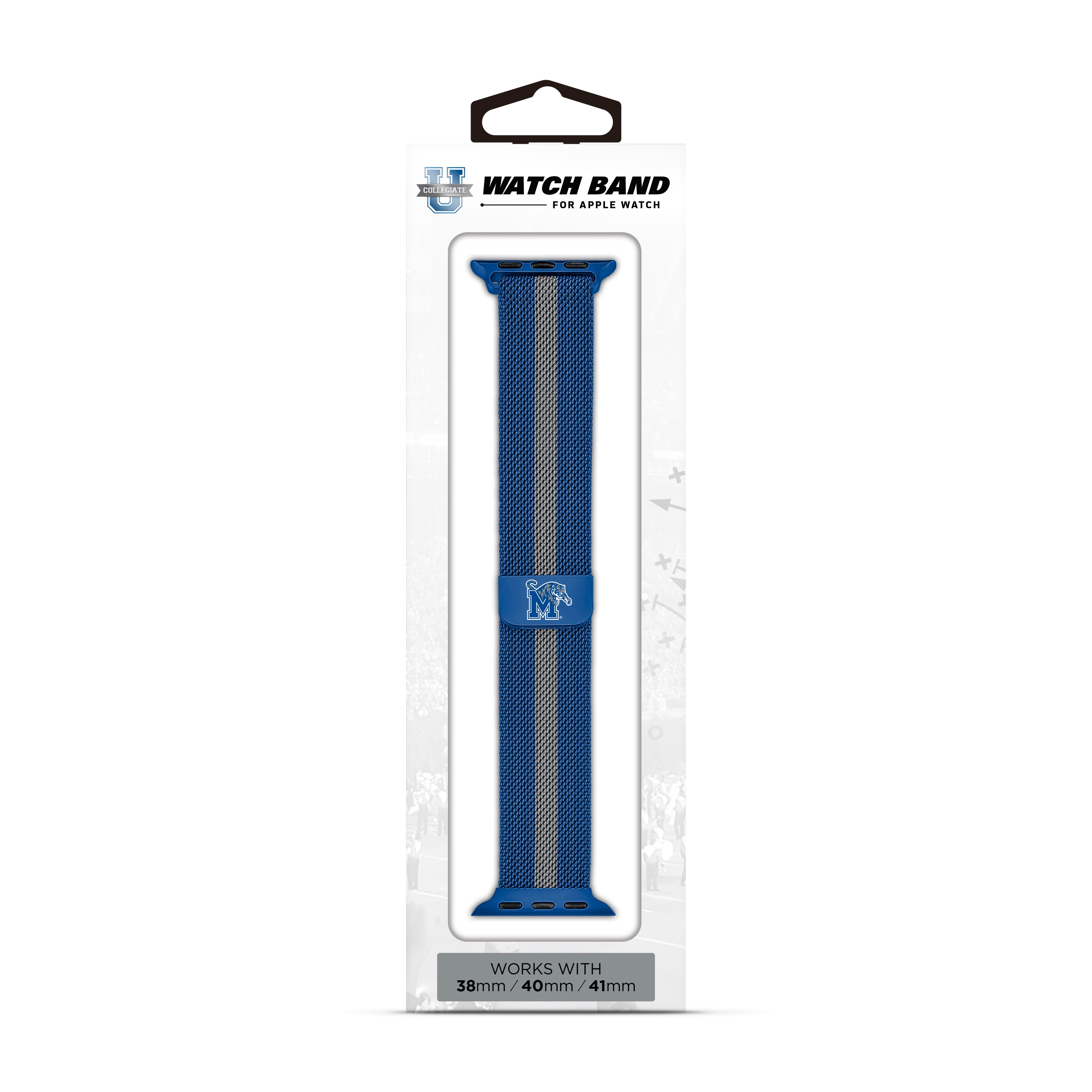 Memphis Tigers NCAA Striped Metallic Watch Band (38mm)