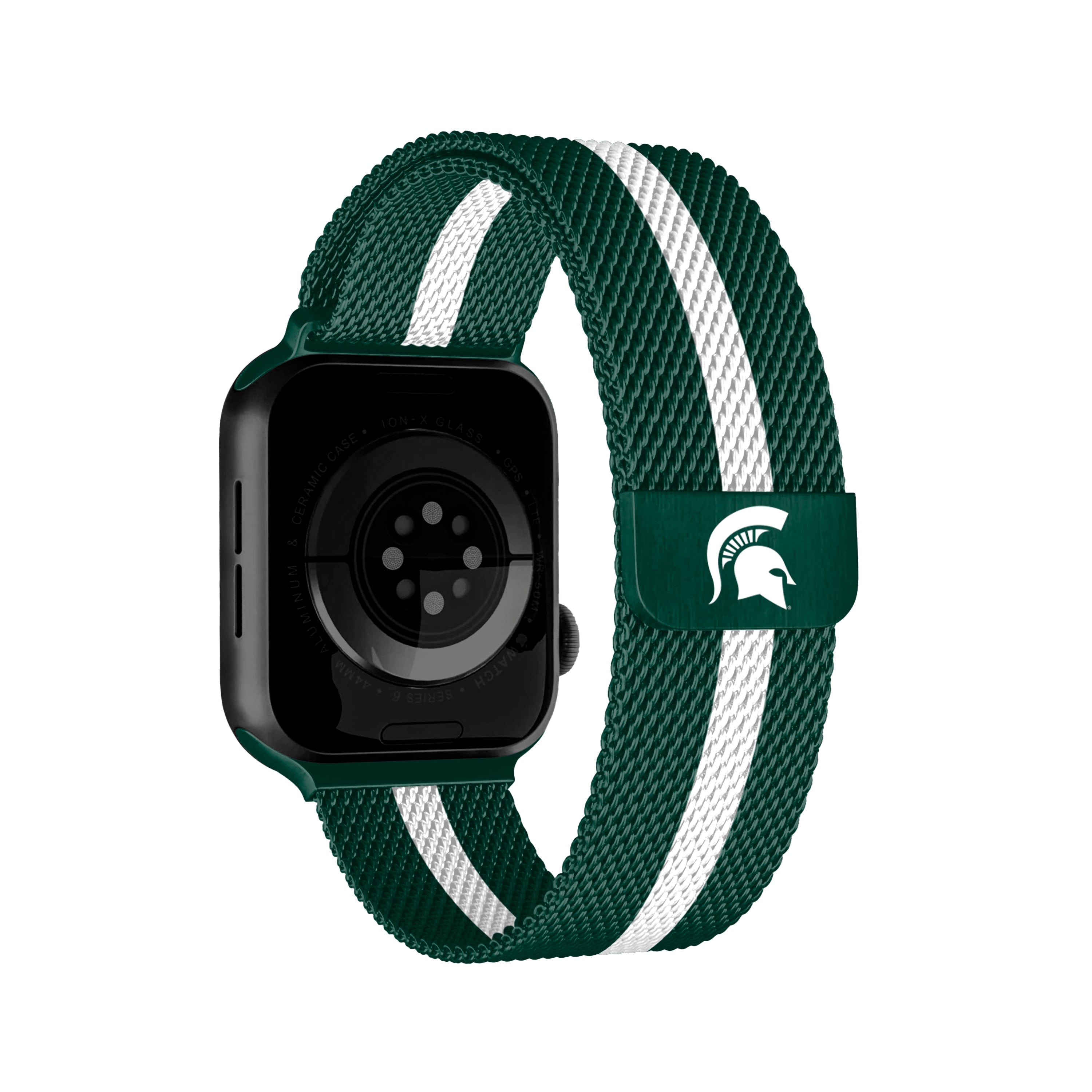 Michigan State Spartans NCAA Striped Metallic Watch Band (38mm)