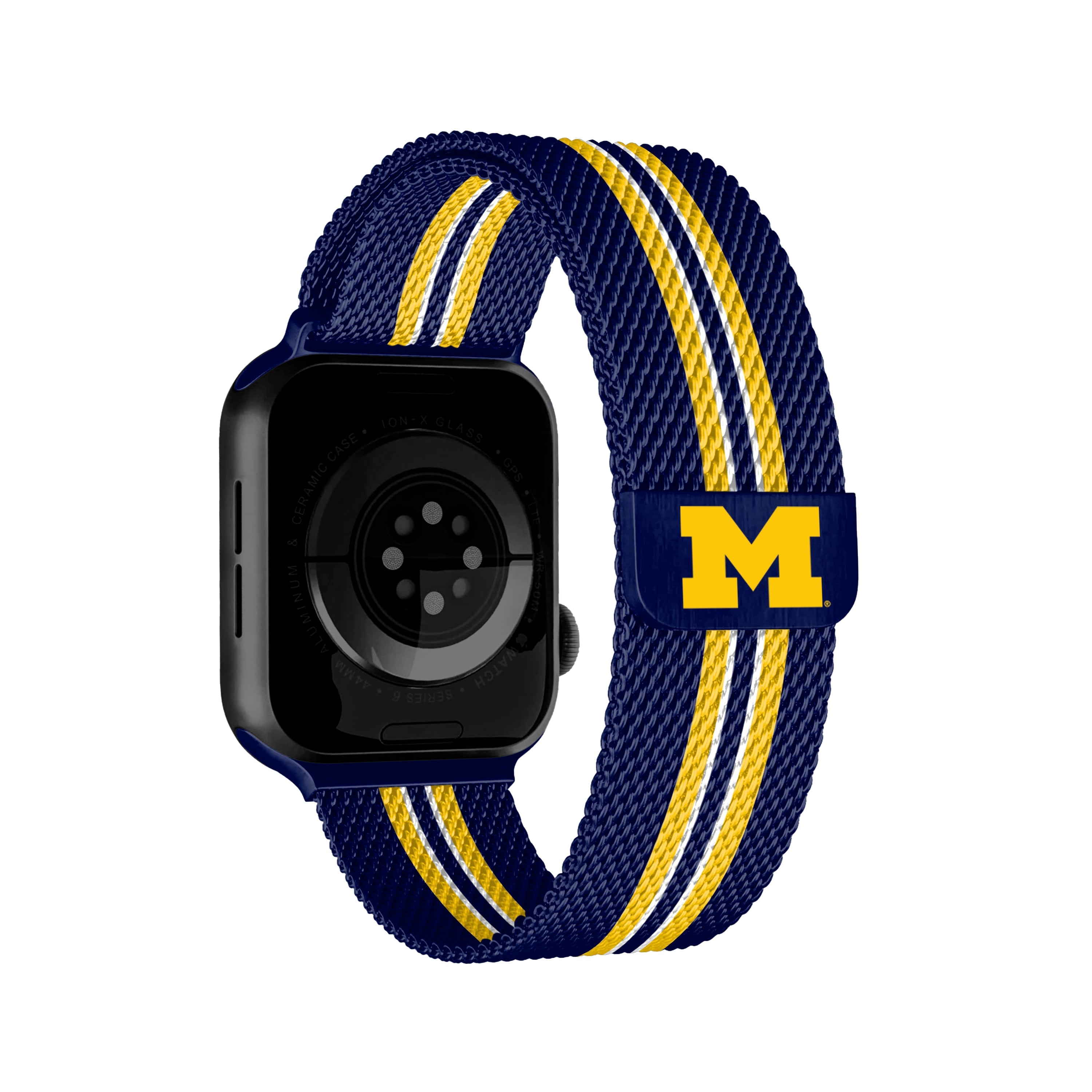 Michigan Wolverines NCAA Striped Metallic Watch Band (38mm)