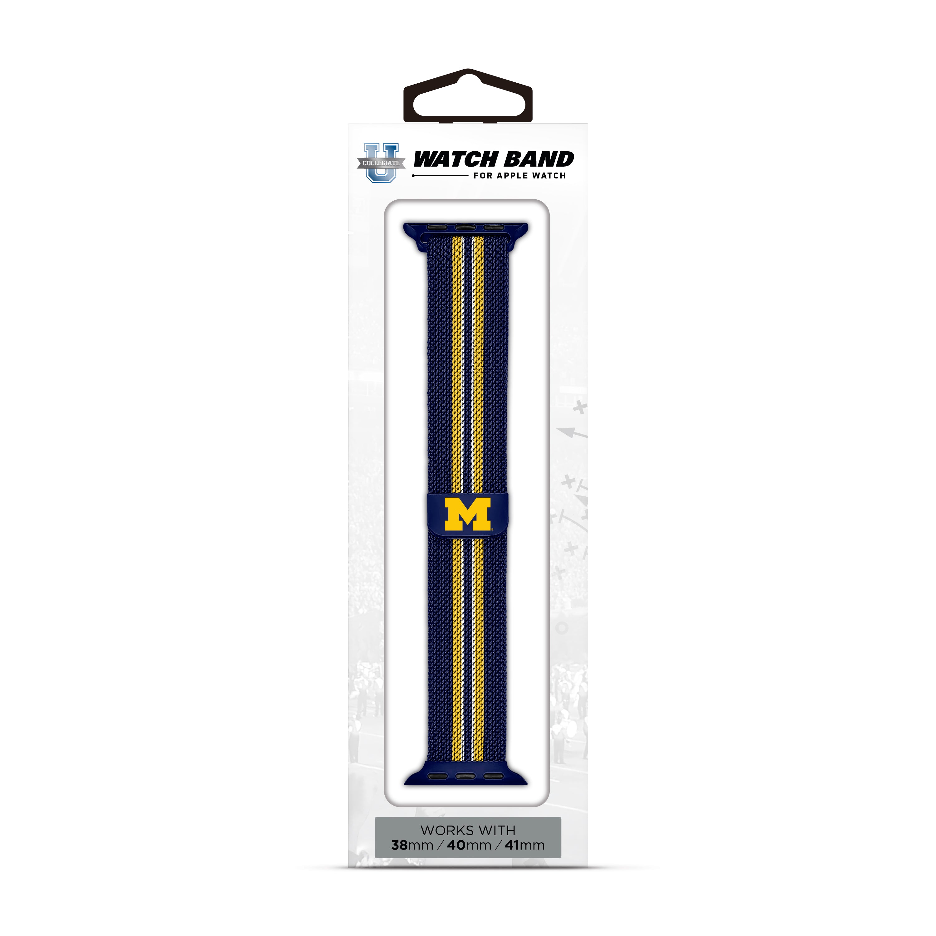 Michigan Wolverines NCAA Striped Metallic Watch Band (38mm)