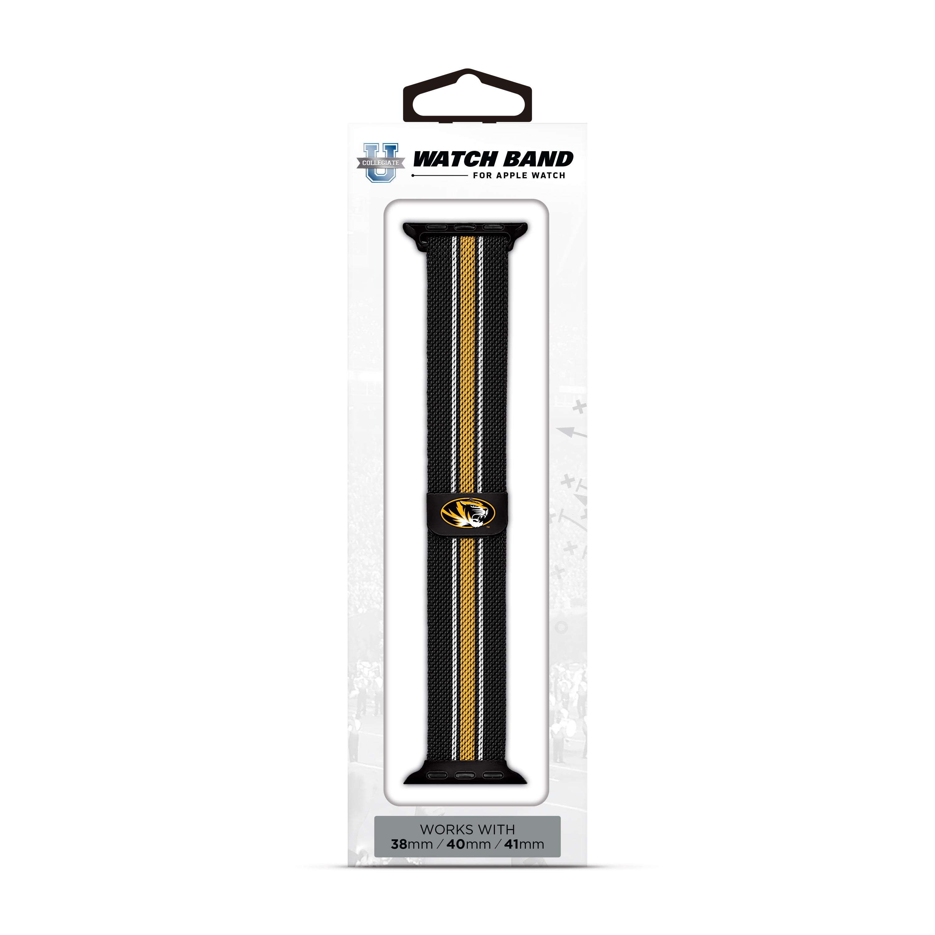 Missouri Tigers NCAA Striped Metallic Watch Band (38mm)