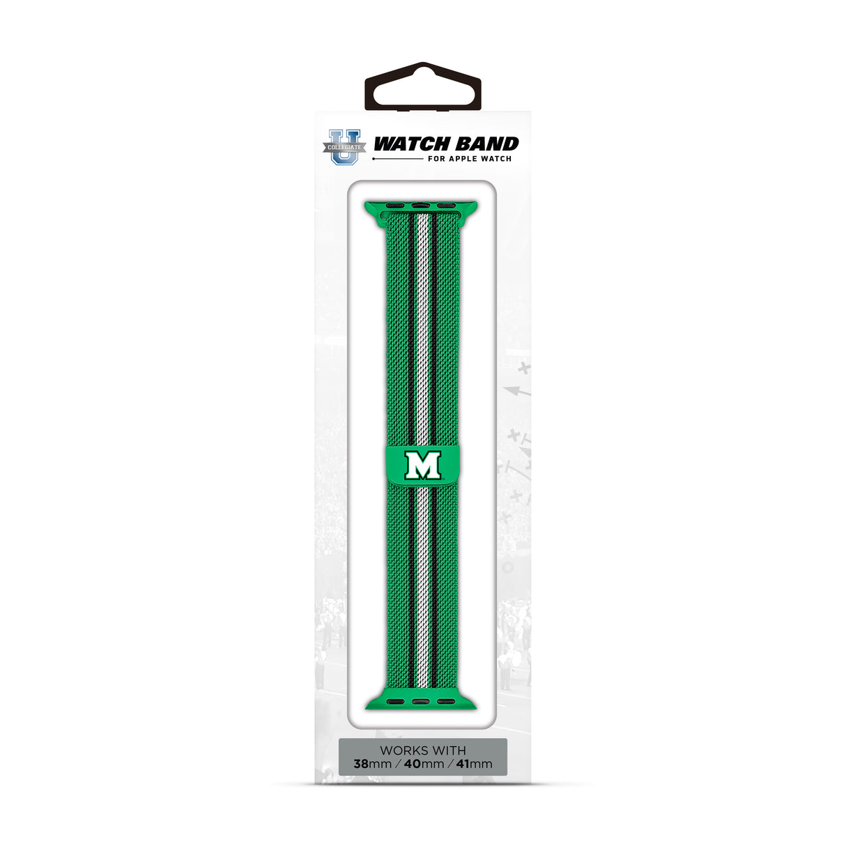 Marshall Thundering Herd NCAA Striped Metallic Watch Band (38mm)