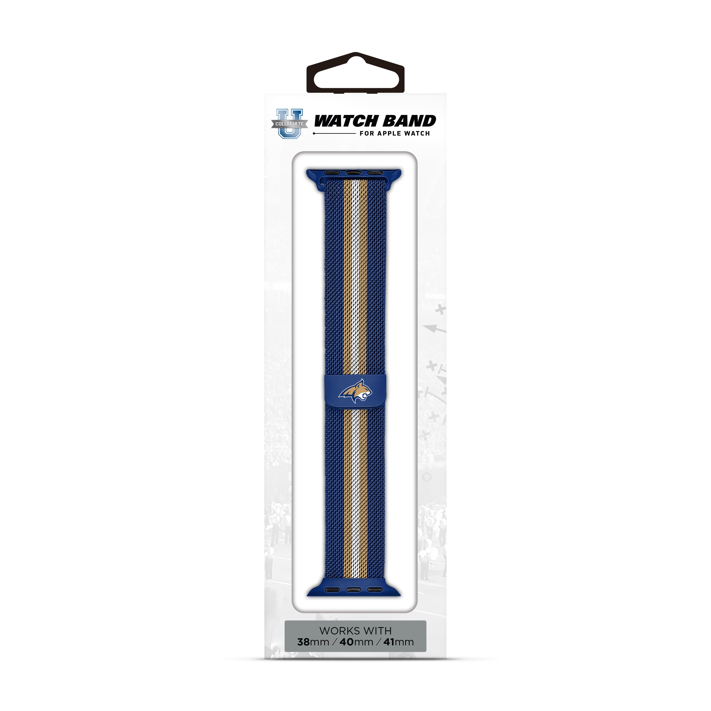 Montana State Bobcats NCAA Striped Metallic Watch Band (38mm)