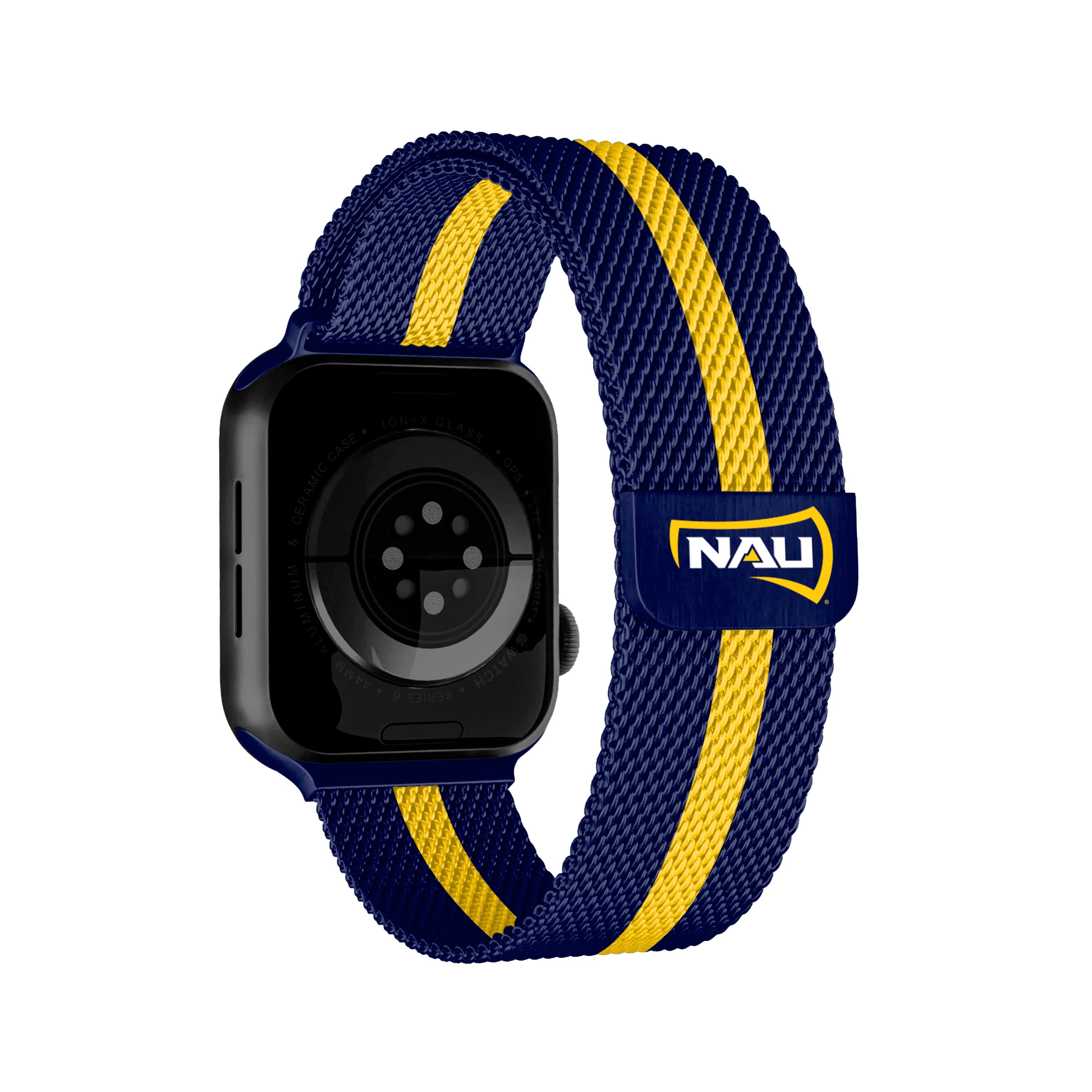 Northern Arizona Lumberjacks NCAA Striped Metallic Watch Band (38mm)