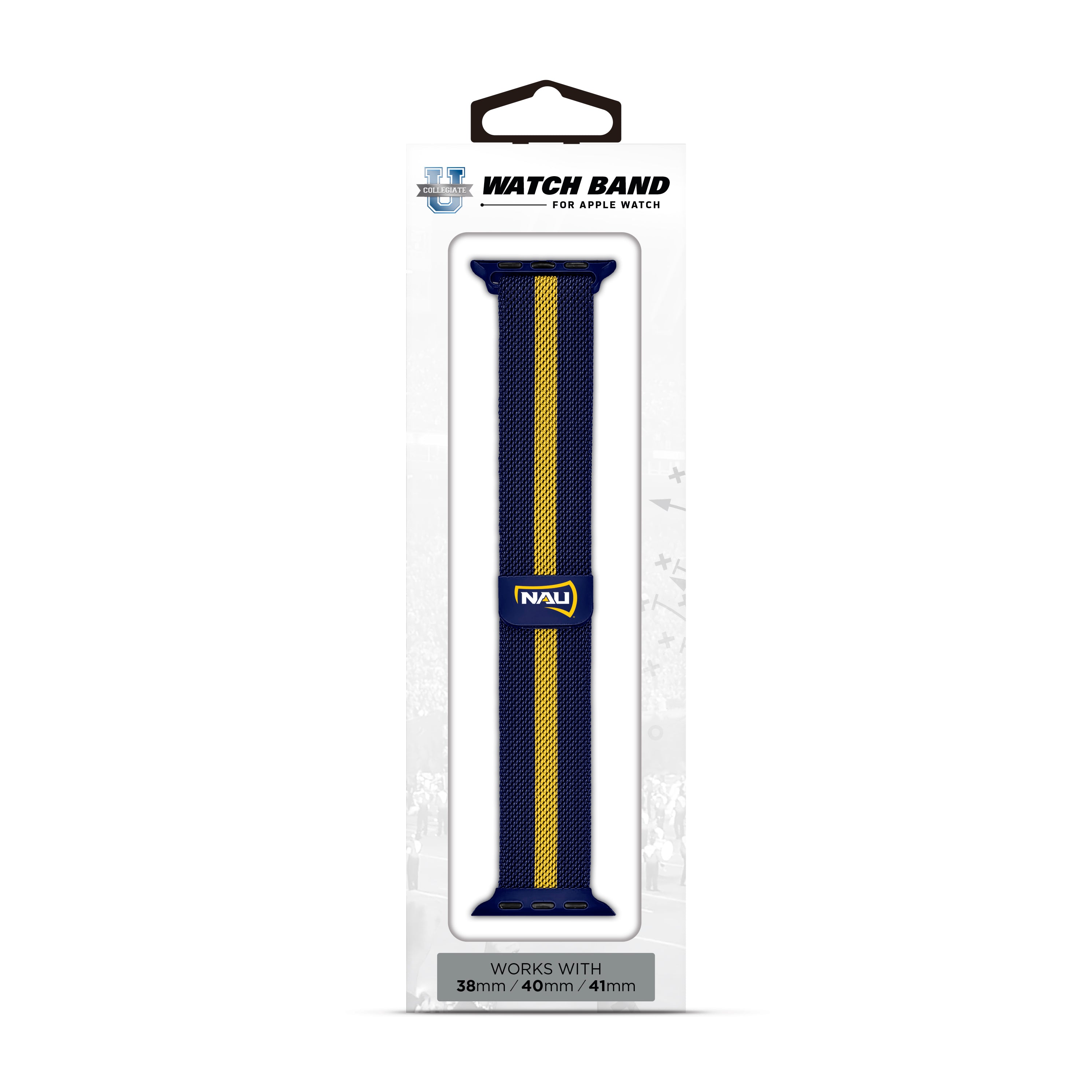 Northern Arizona Lumberjacks NCAA Striped Metallic Watch Band (38mm)