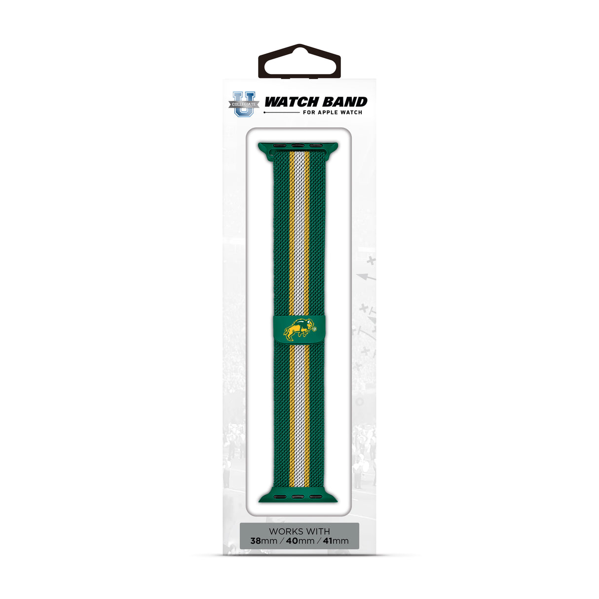 North Dakota State Bison NCAA Striped Metallic Watch Band (38mm)