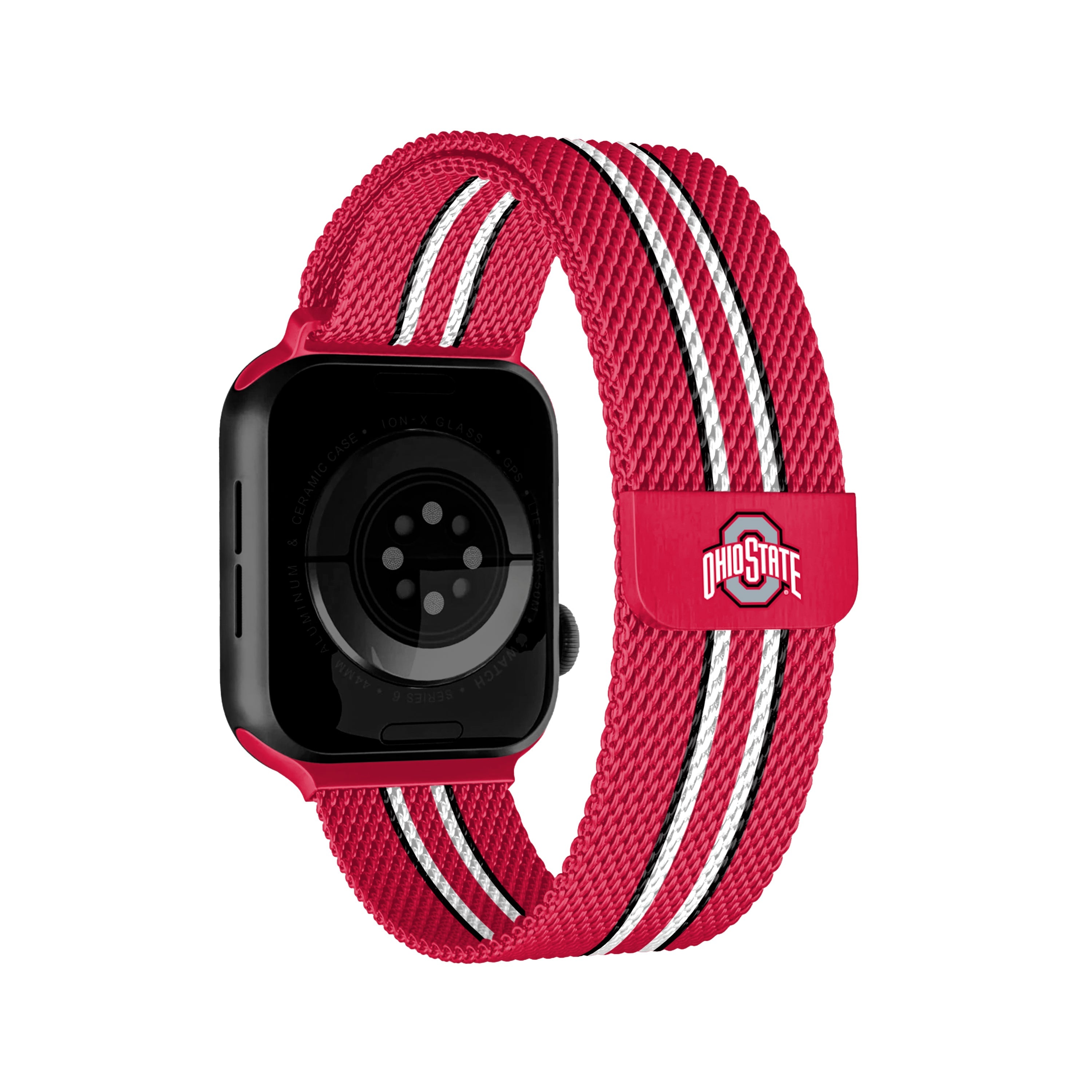 Ohio State Buckeyes NCAA Striped Metallic Watch Band (38mm)