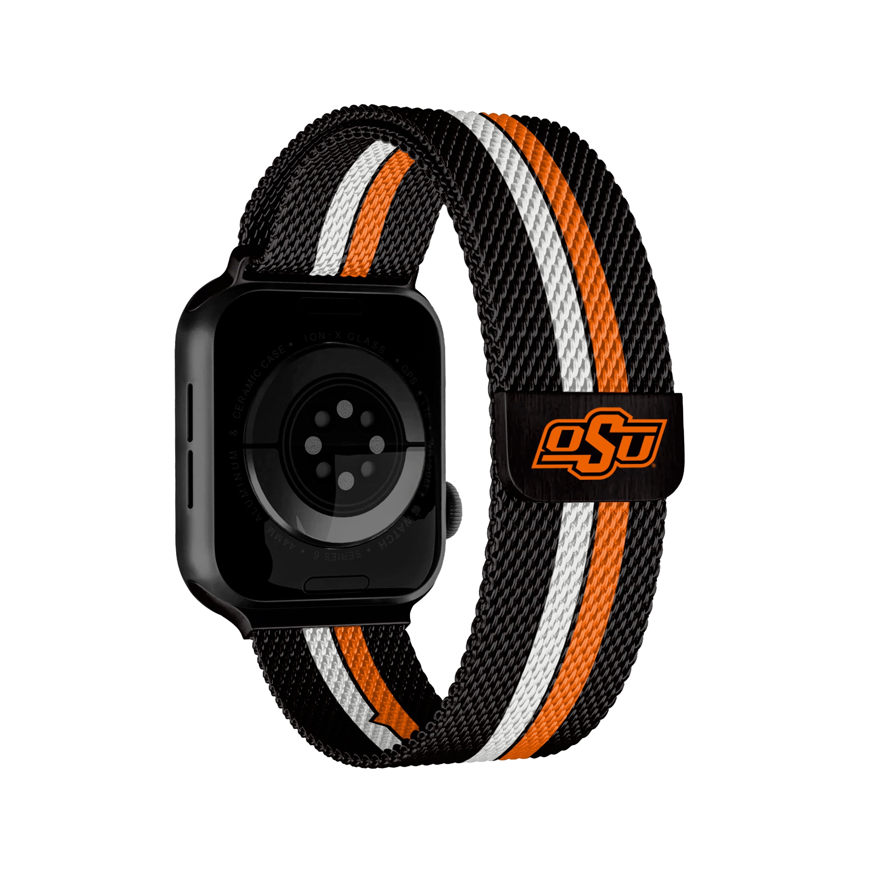 Oklahoma State Cowboys NCAA Striped Metallic Watch Band (38mm)