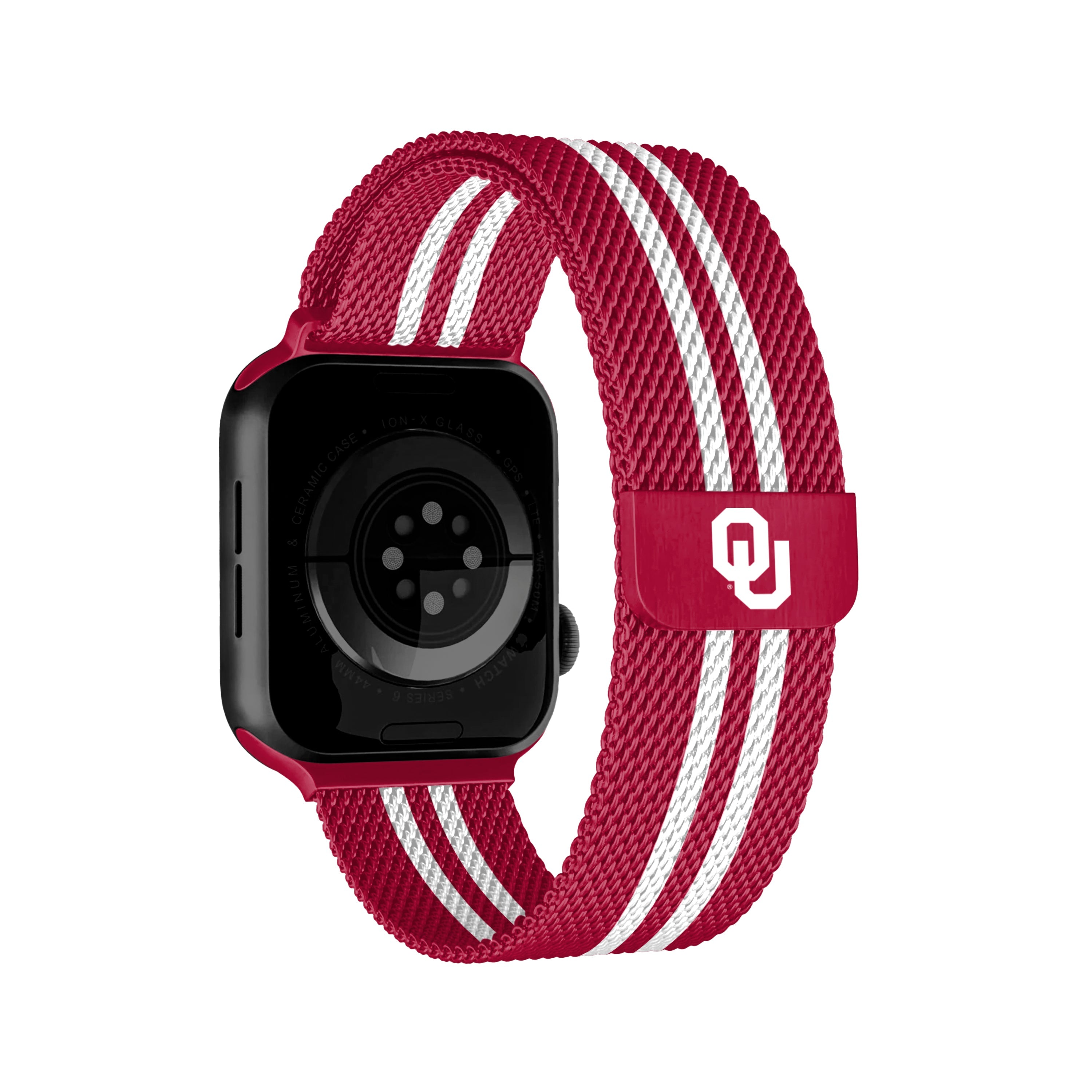 Oklahoma Sooners NCAA Striped Metallic Watch Band (38mm)