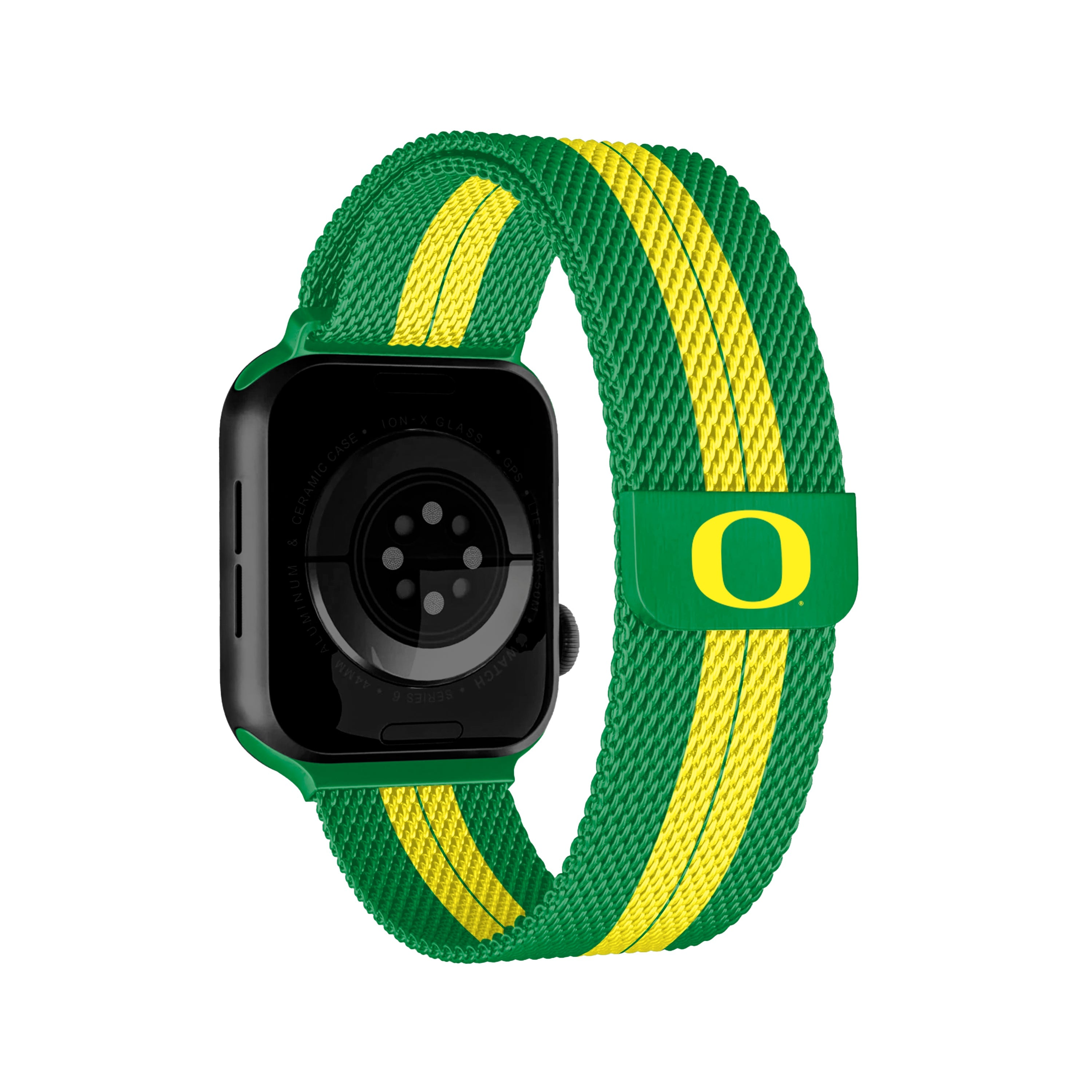 Oregon Ducks NCAA Striped Metallic Watch Band (38mm)