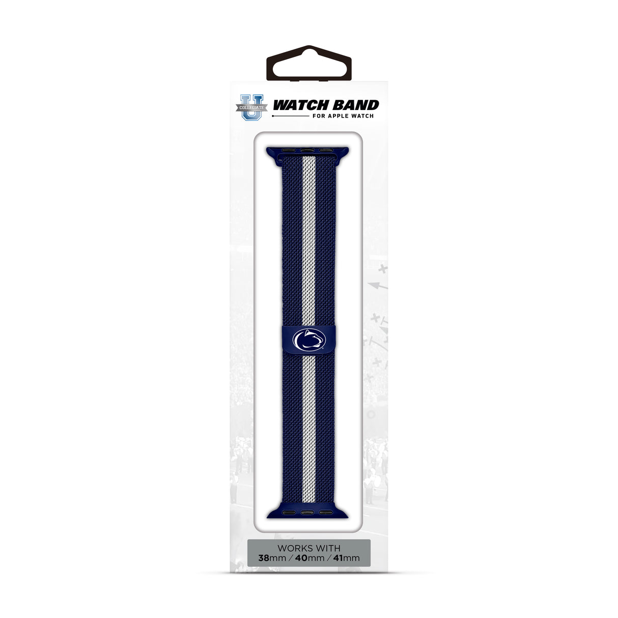 Penn State Nittany Lions NCAA Striped Metallic Watch Band (38mm)
