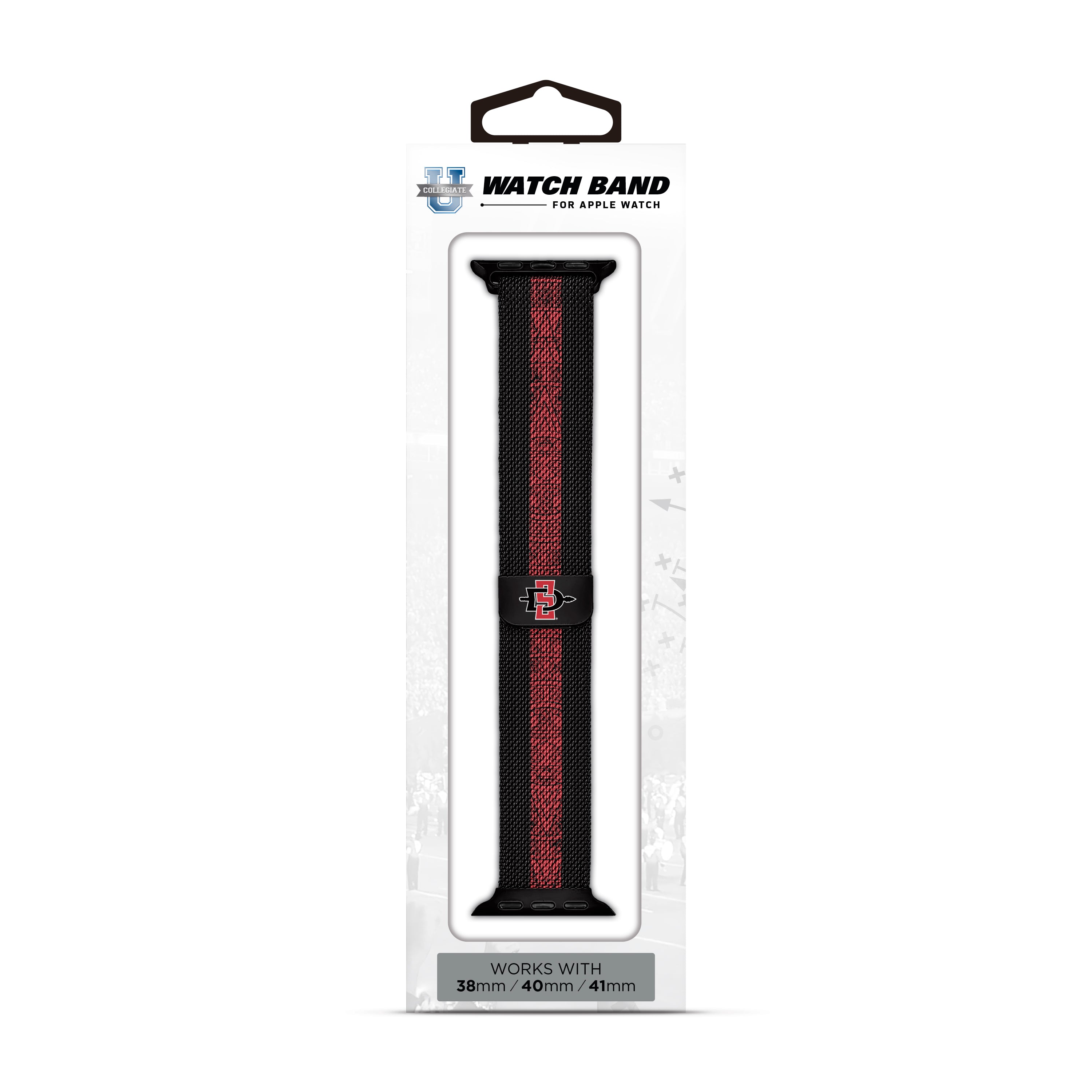 San Diego State Aztecs NCAA Striped Metallic Watch Band (38mm)