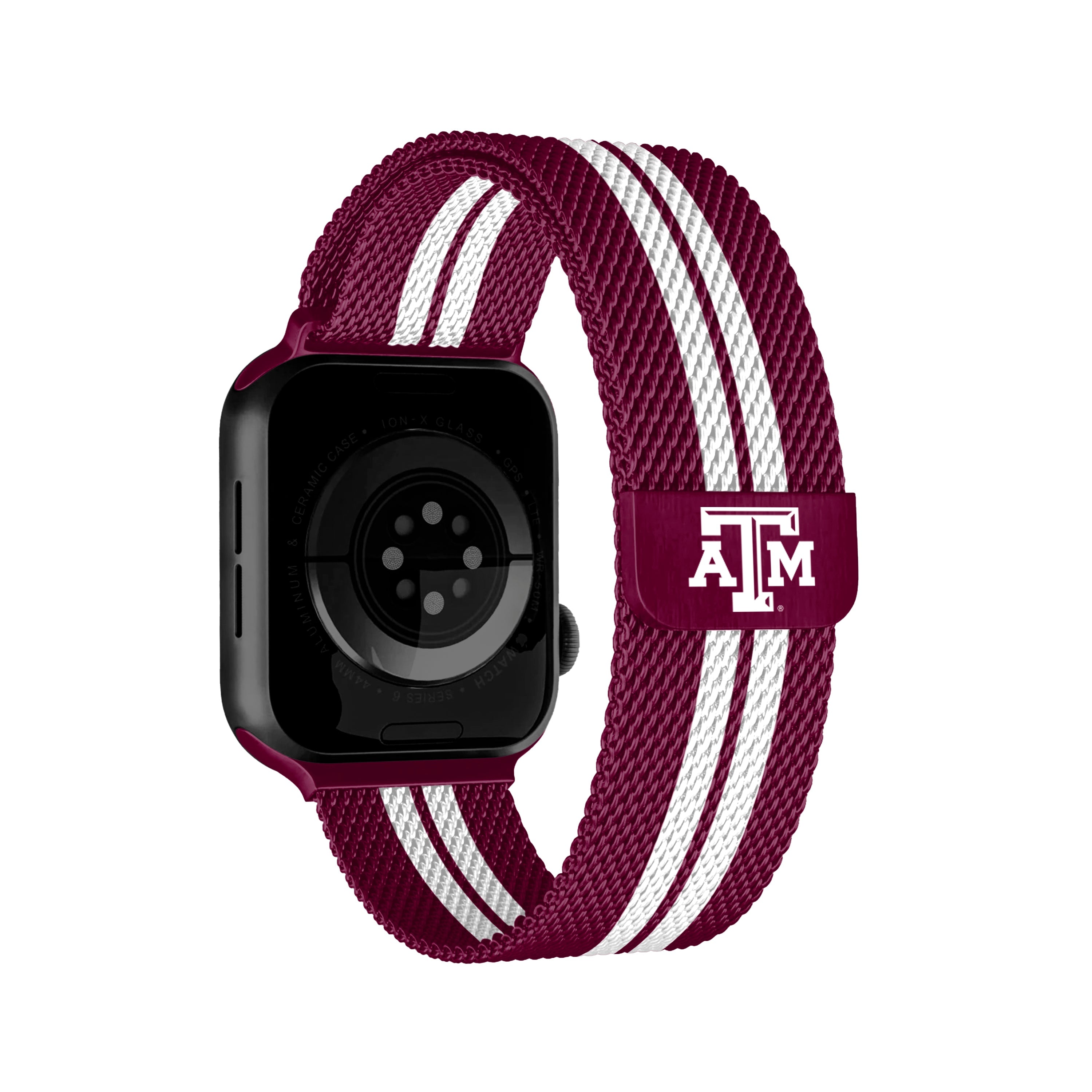 Texas A&M Aggies NCAA Striped Metallic Watch Band (38mm)