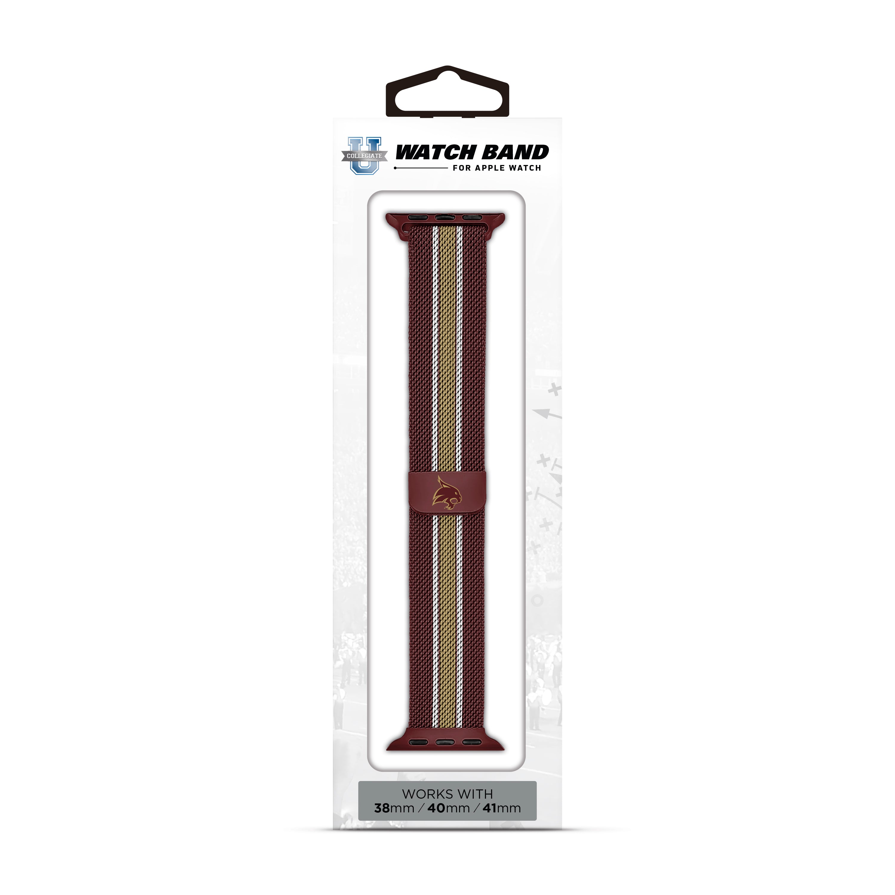 Texas State Bobcats NCAA Striped Metallic Watch Band (38mm)