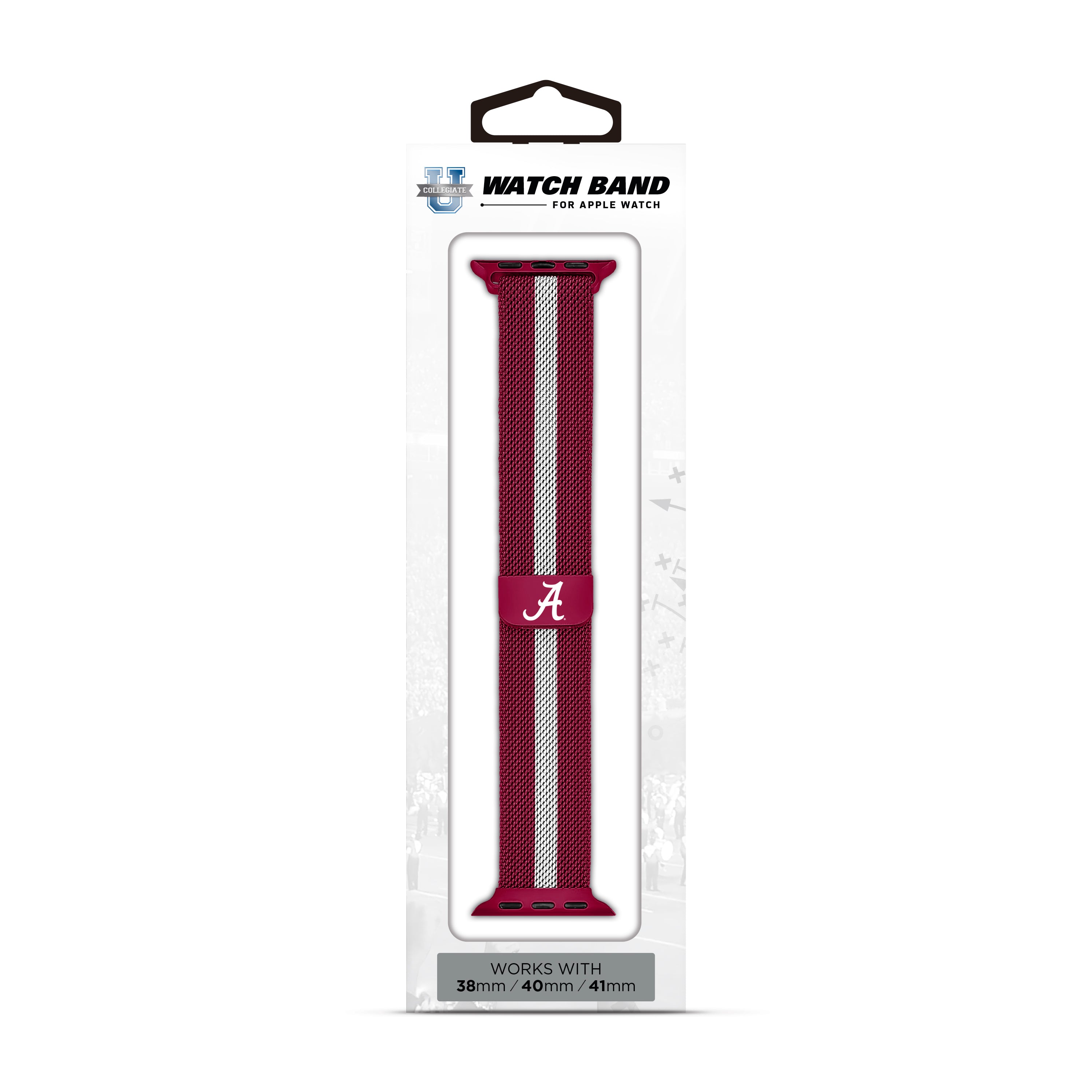 Alabama Crimson Tide NCAA Striped Metallic Watch Band (38mm)