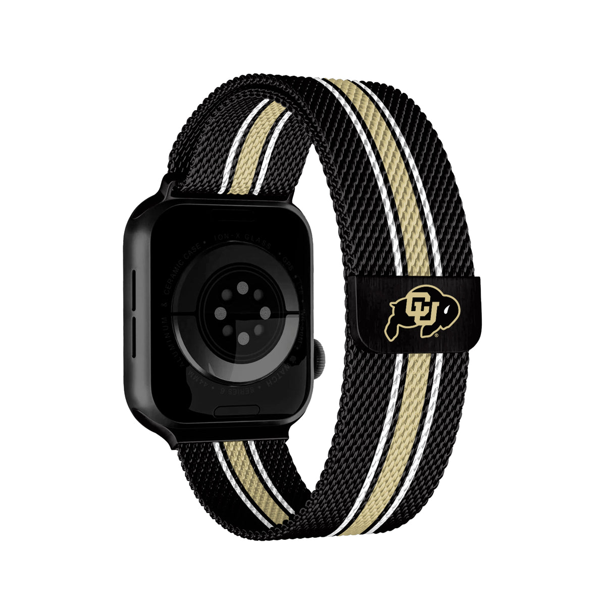 Colorado Buffaloes NCAA Striped Metallic Watch Band (38mm)