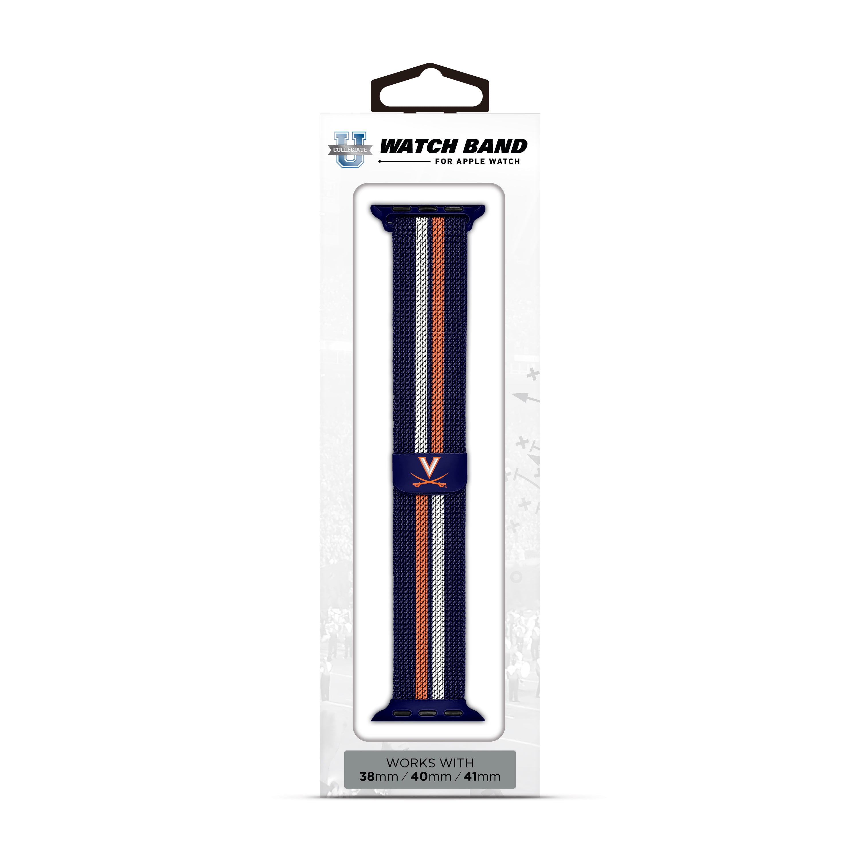 Virginia Cavaliers NCAA Striped Metallic Watch Band (38mm)