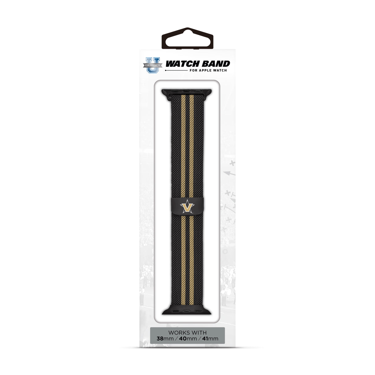 Vanderbilt Commodores NCAA Striped Metallic Watch Band (38mm)