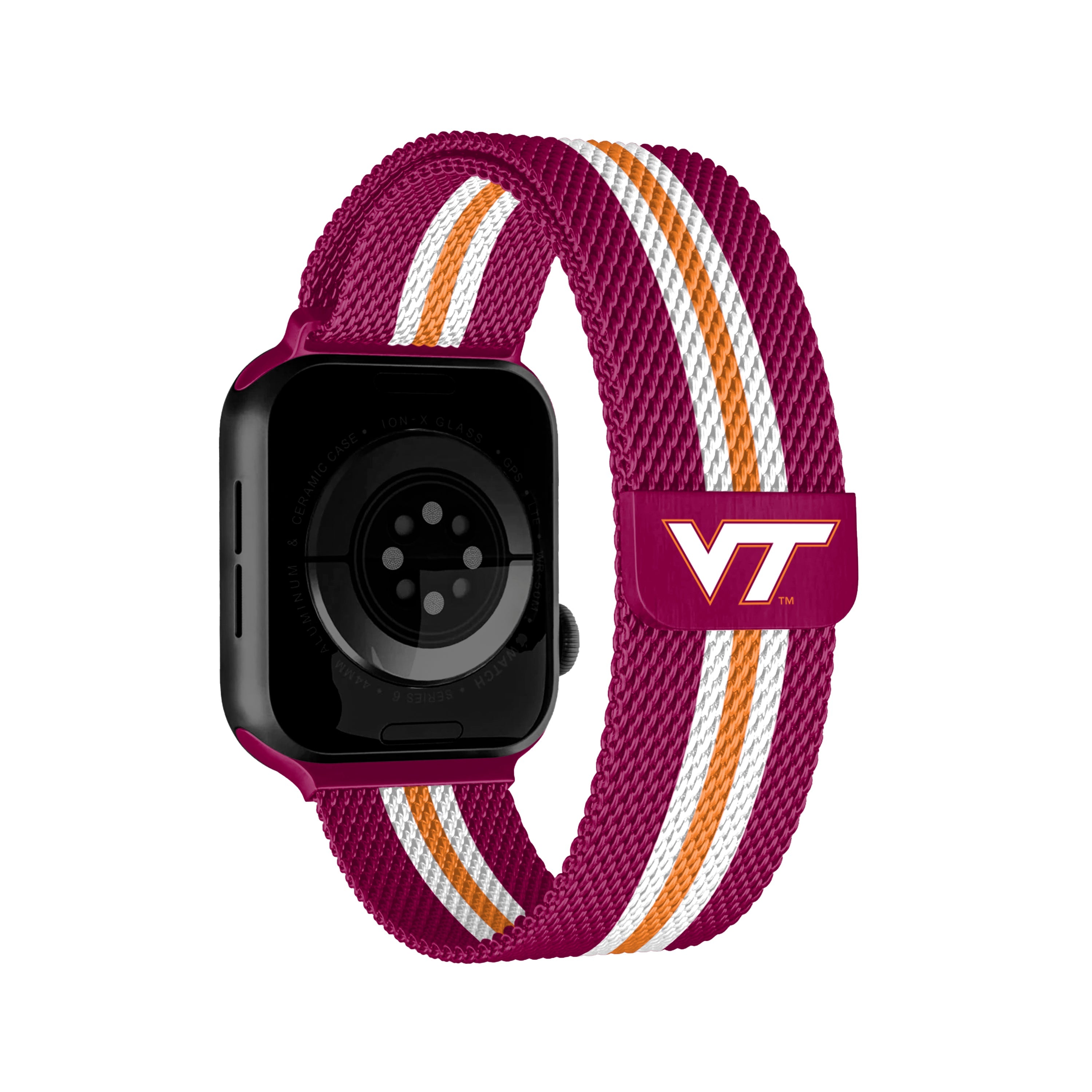 Virginia Tech Hokies NCAA Striped Metallic Watch Band (38mm)