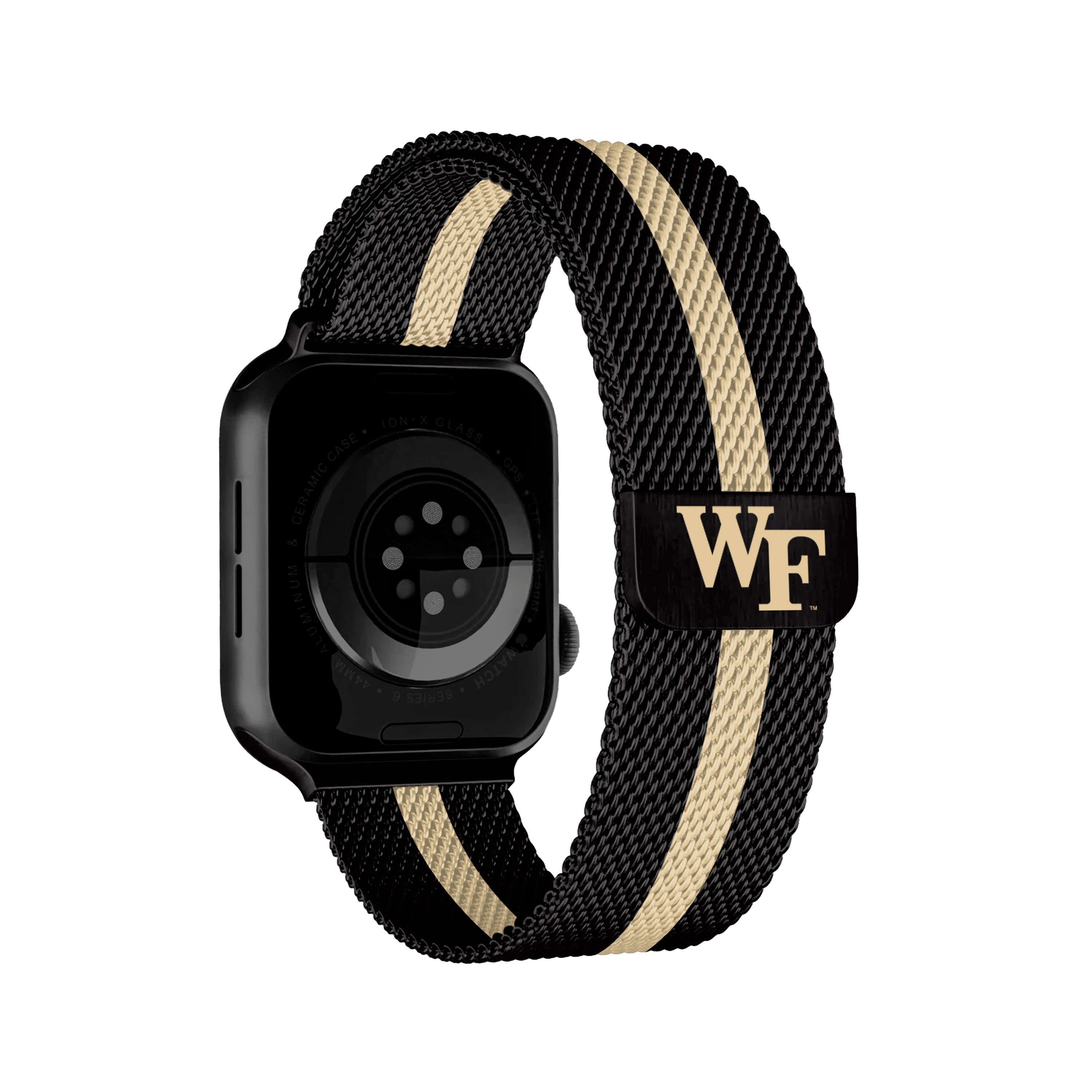 Wake Forest Demon Deacons NCAA Striped Metallic Watch Band (38mm)