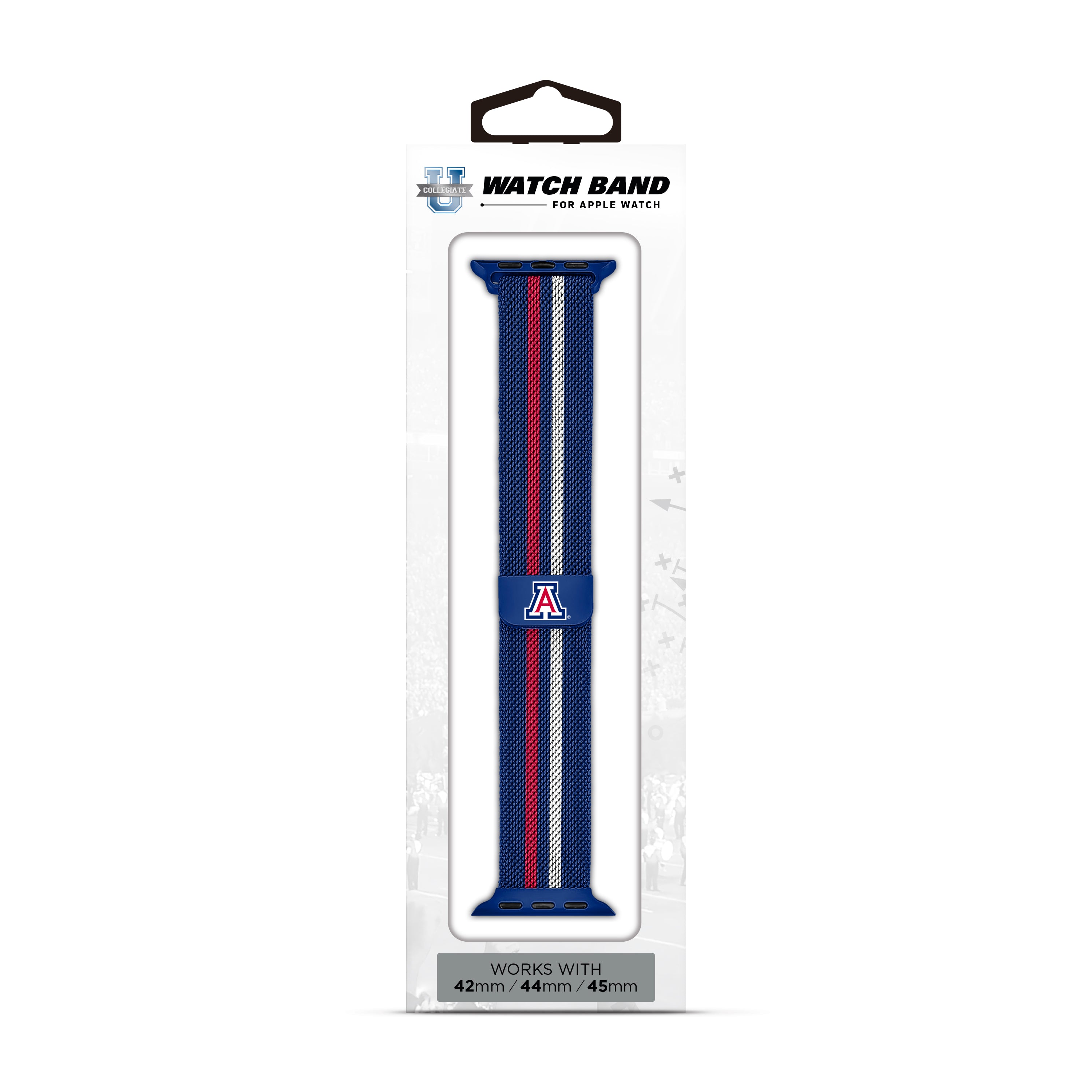 Arizona Wildcats NCAA Striped Metallic Watch Band (42mm)