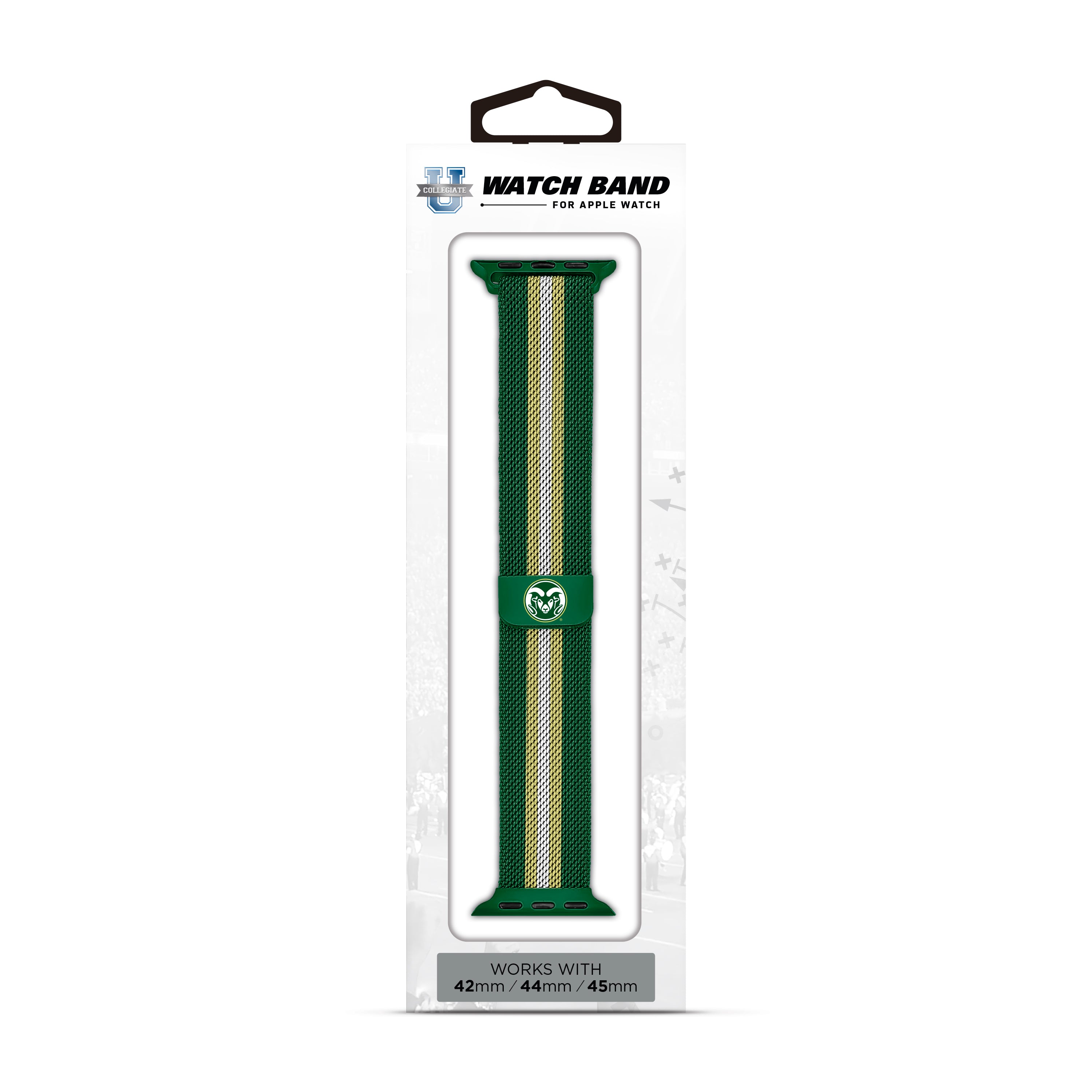 Colorado State Rams NCAA Striped Metallic Watch Band (42mm)