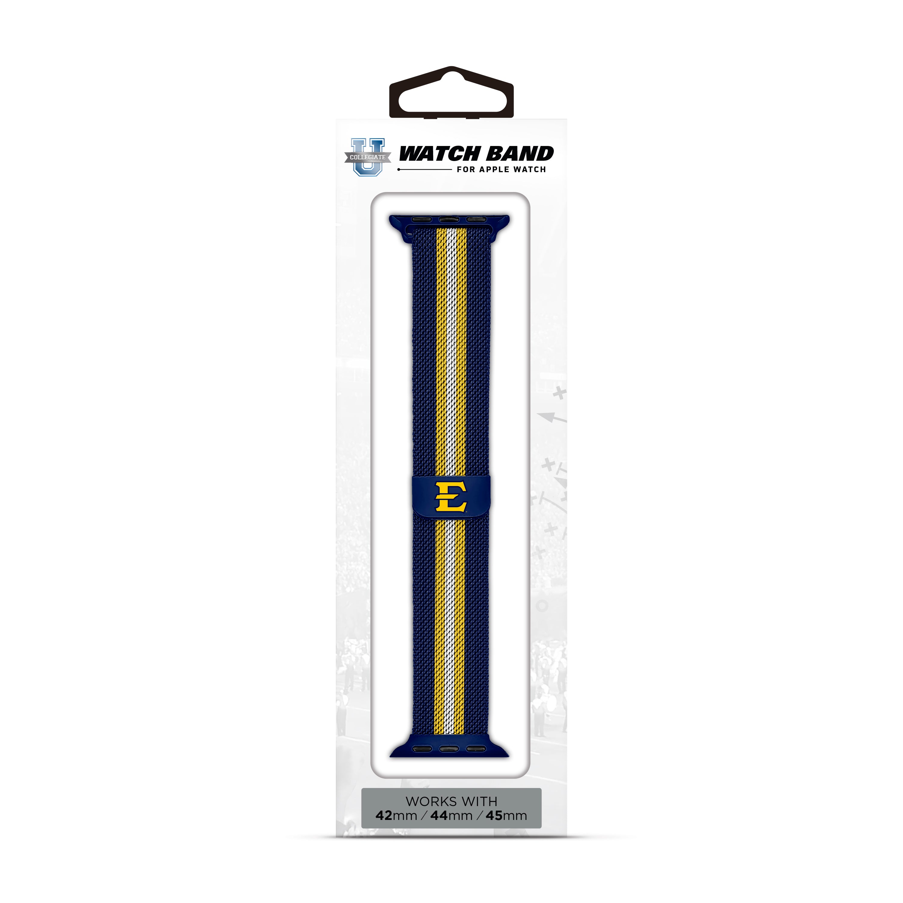 East Tennessee State NCAA Striped Metallic Watch Band (42mm)