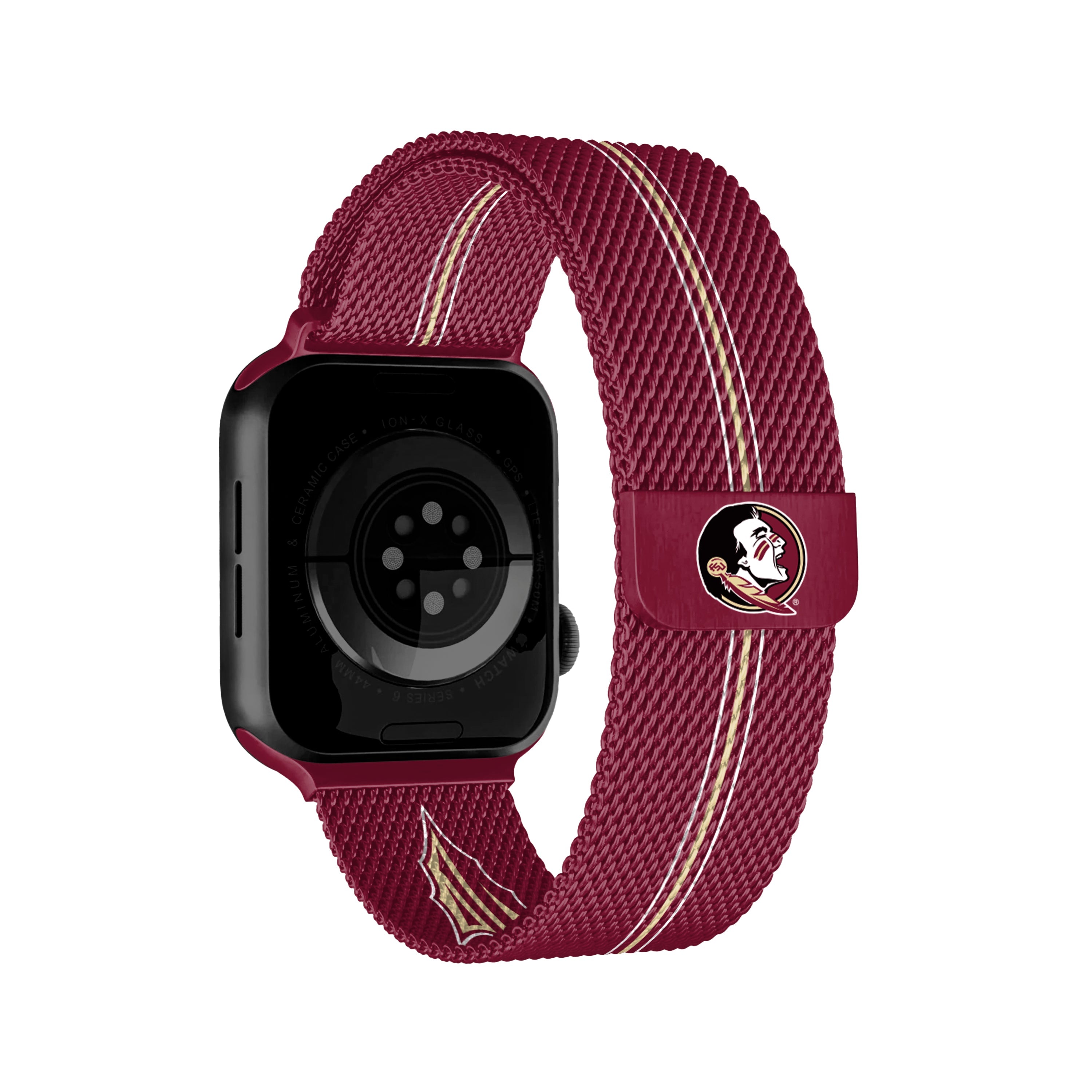 Florida State Seminoles NCAA Striped Metallic Watch Band (42mm)