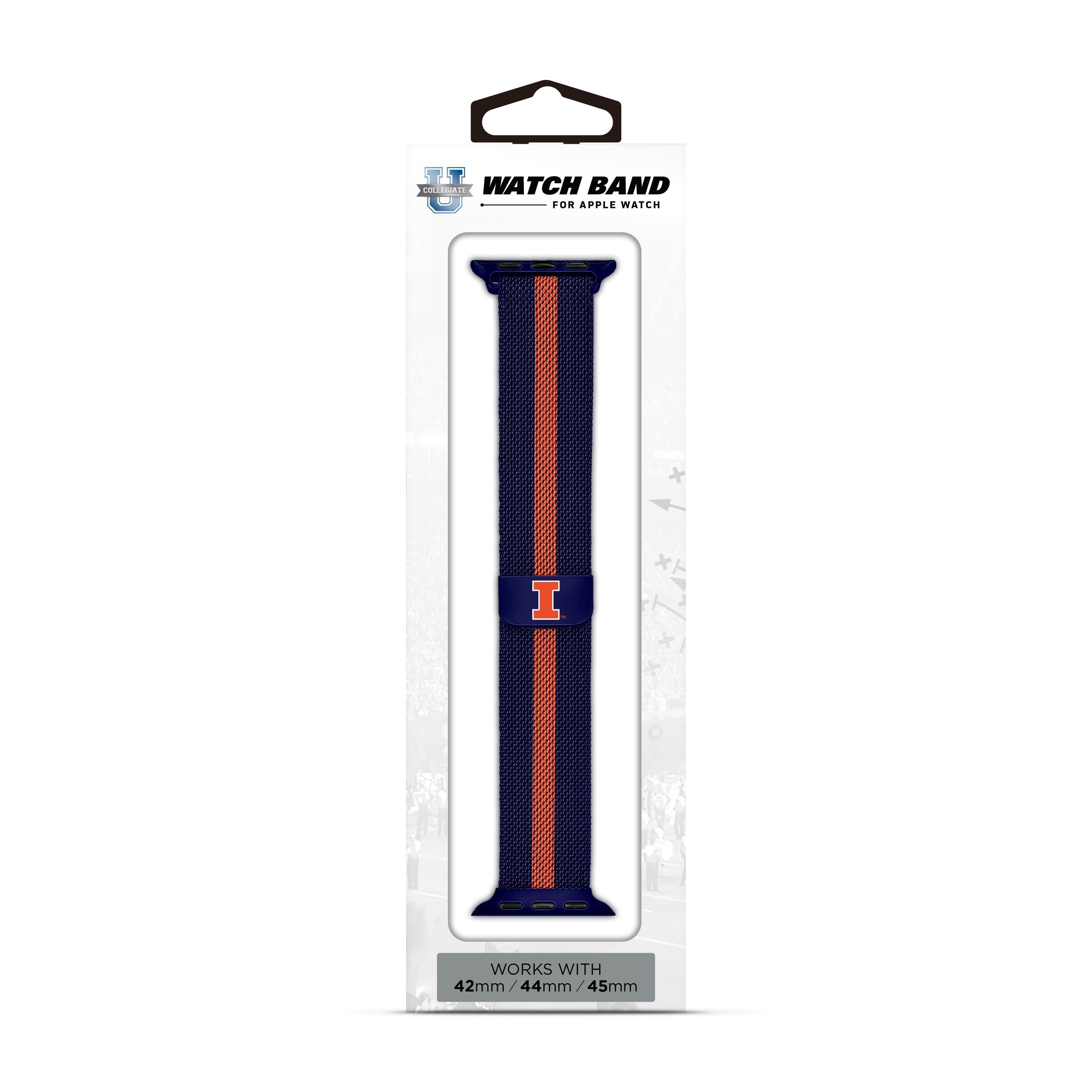 Illinois Fighting Illini NCAA Striped Metallic Watch Band (42mm)