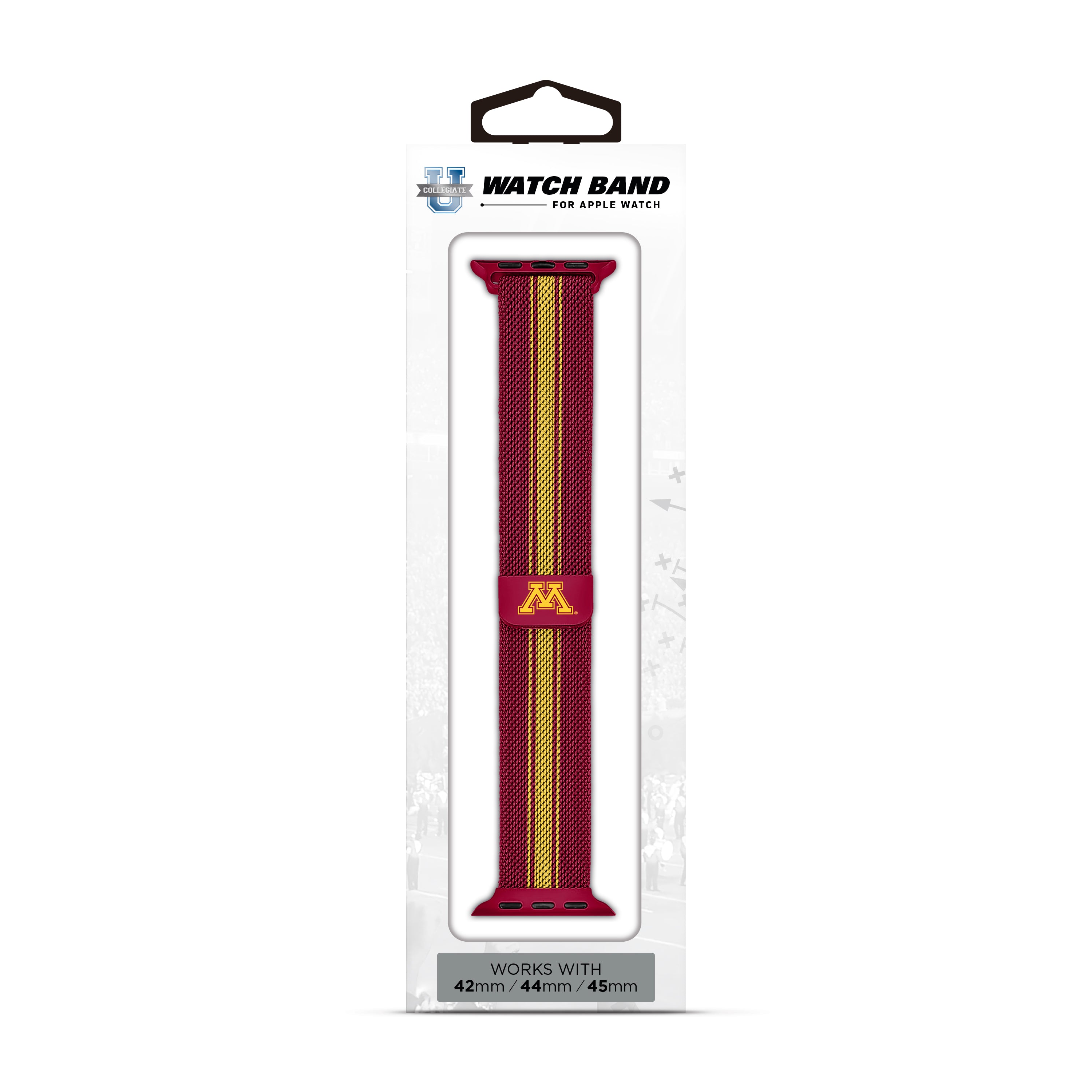 Minnesota Golden Gophers NCAA Striped Metallic Watch Band (42mm)