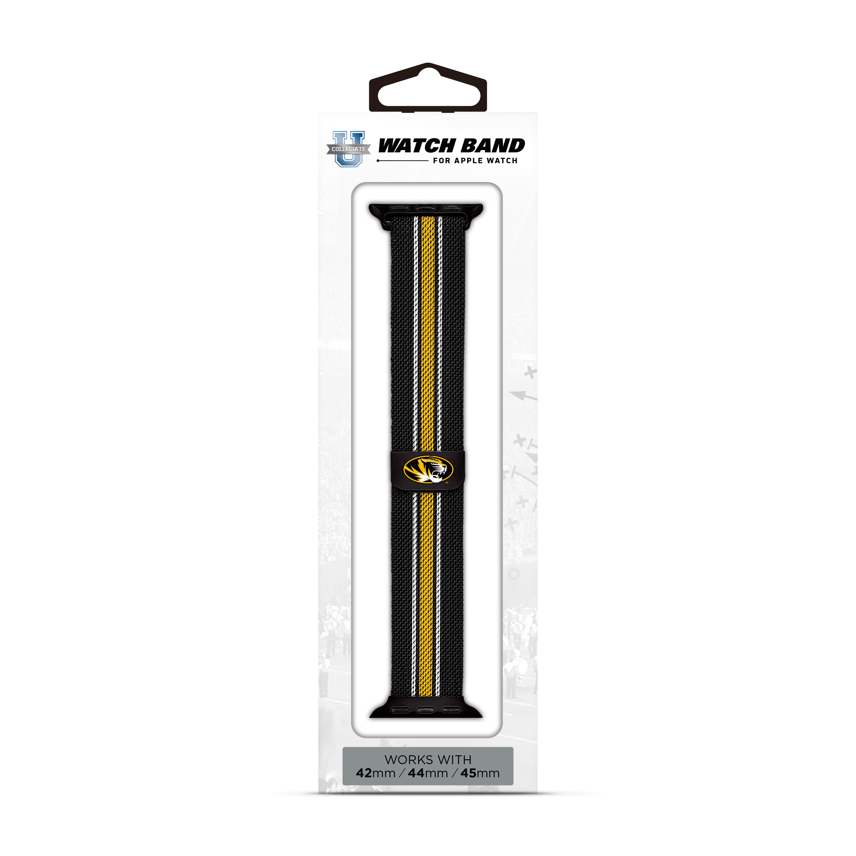 Missouri Tigers NCAA Striped Metallic Watch Band (42mm)