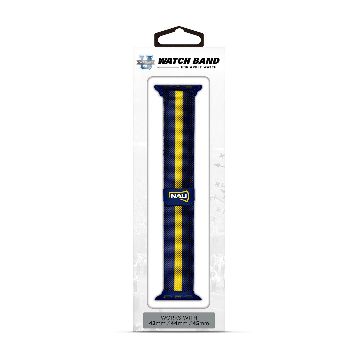 Northern Arizona Lumberjacks NCAA Striped Metallic Watch Band (42mm)