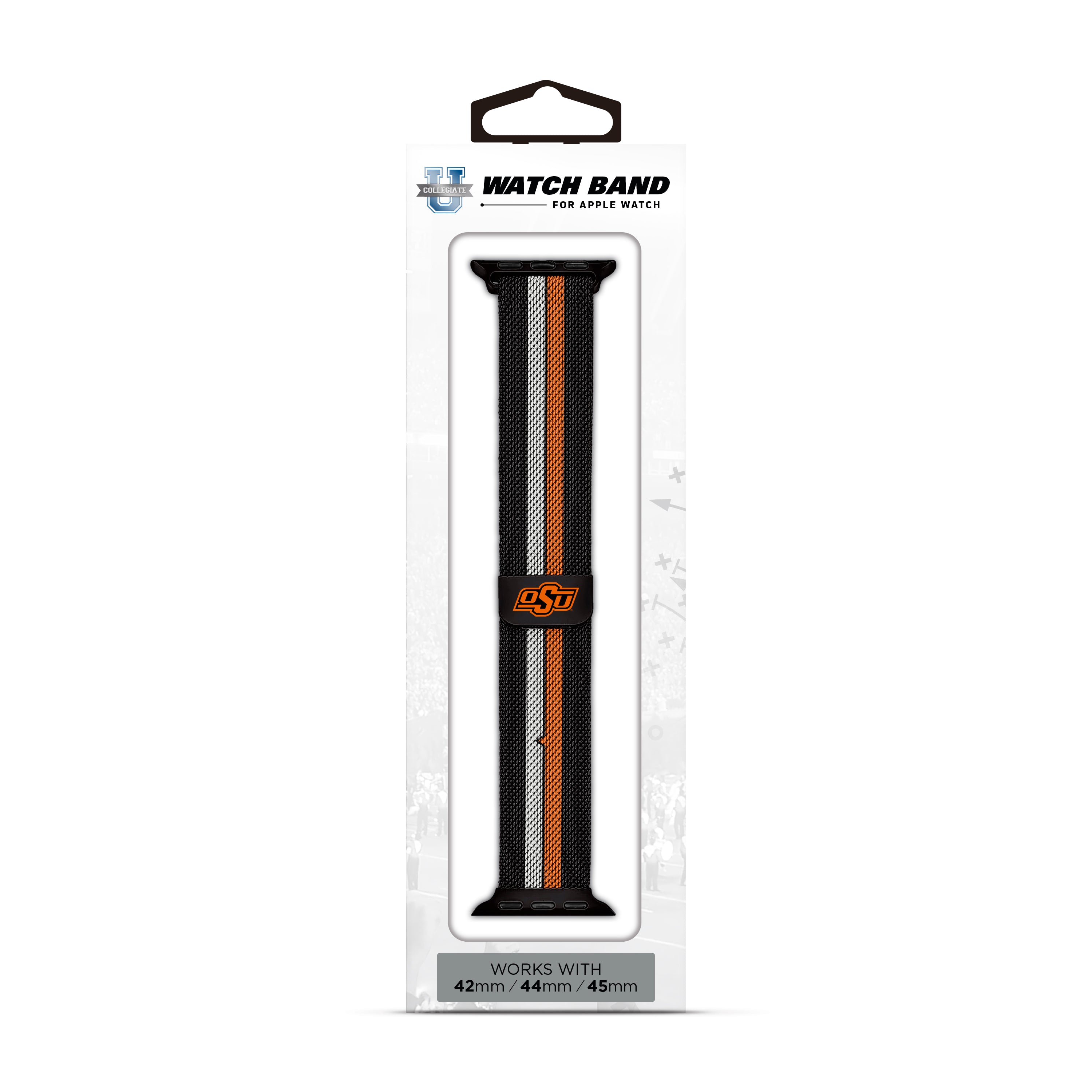 Oklahoma State Cowboys NCAA Striped Metallic Watch Band (42mm)