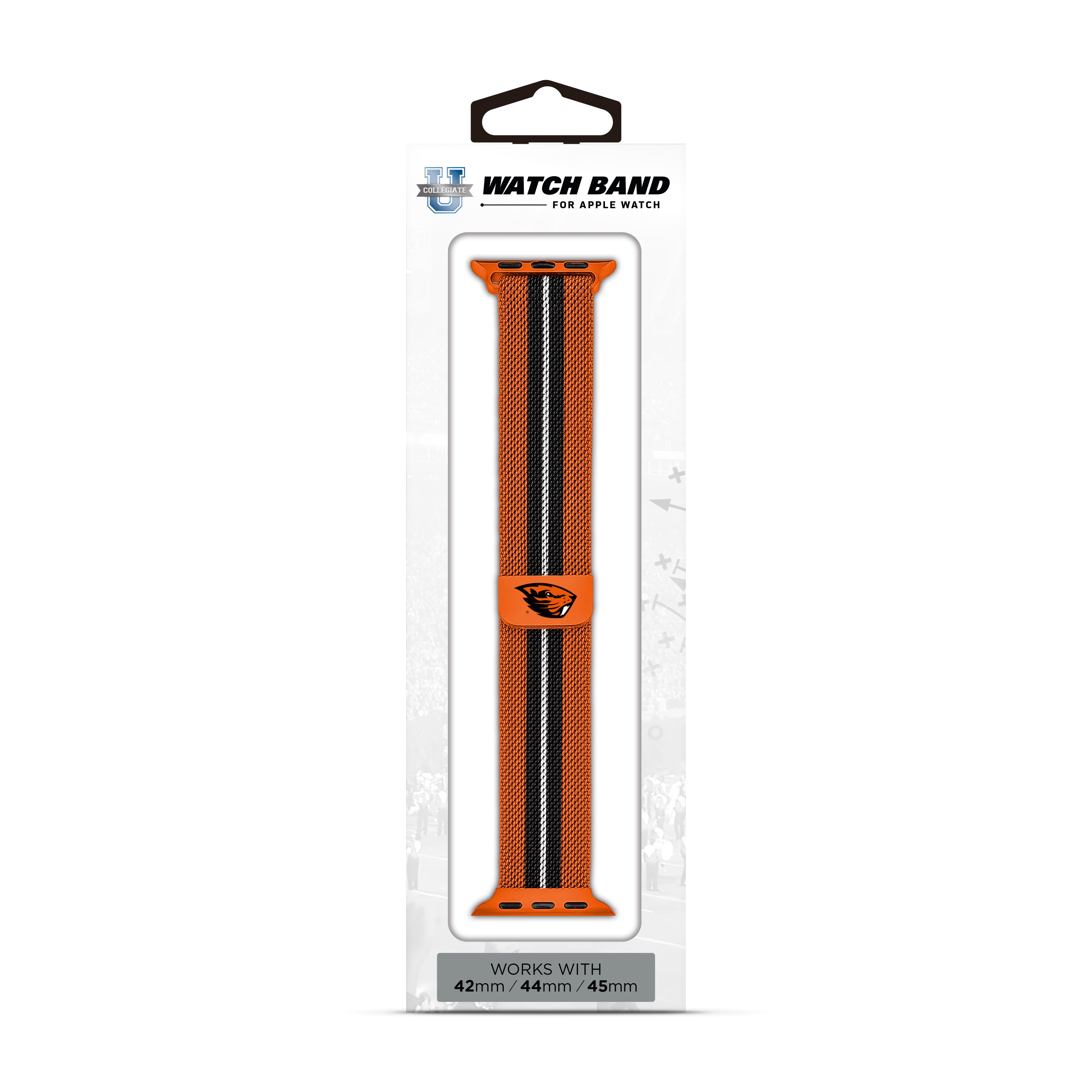 Oregon State Beavers NCAA Striped Metallic Watch Band (42mm)