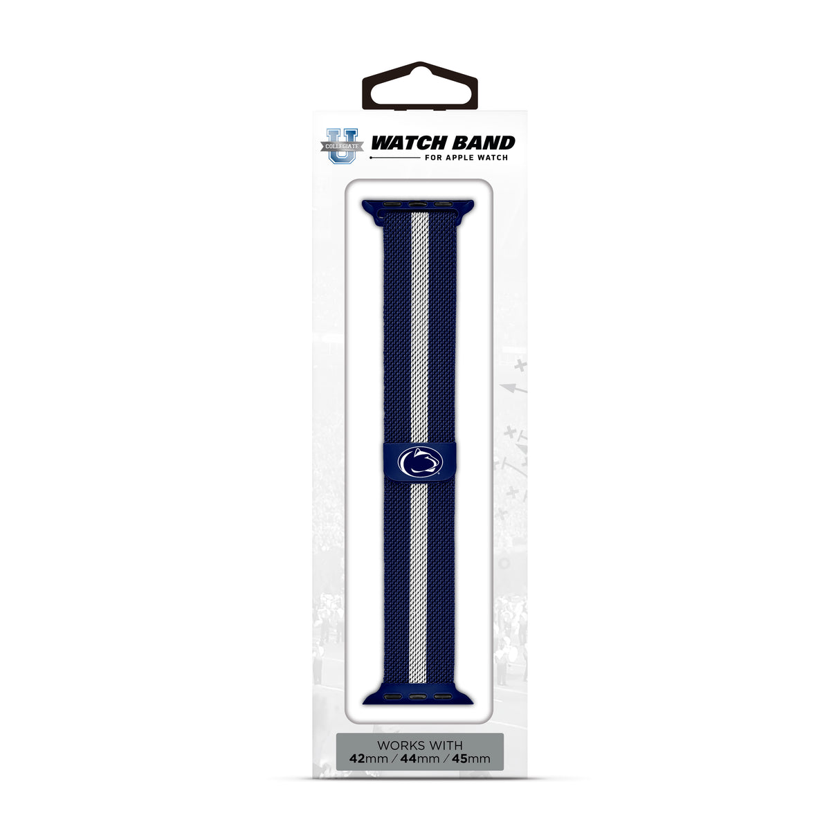 Penn State Nittany Lions NCAA Striped Metallic Watch Band (42mm)