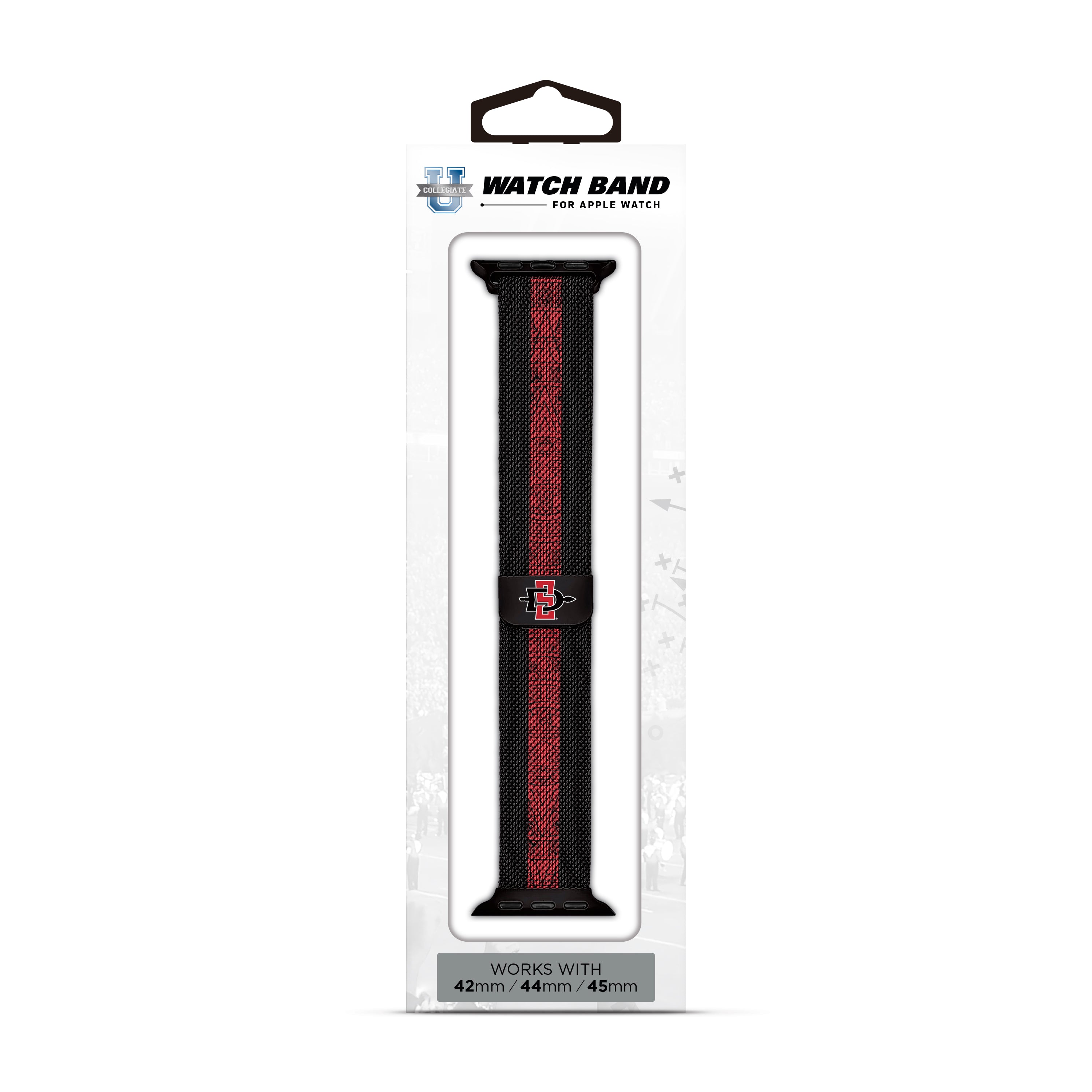 San Diego State Aztecs NCAA Striped Metallic Watch Band (42mm)